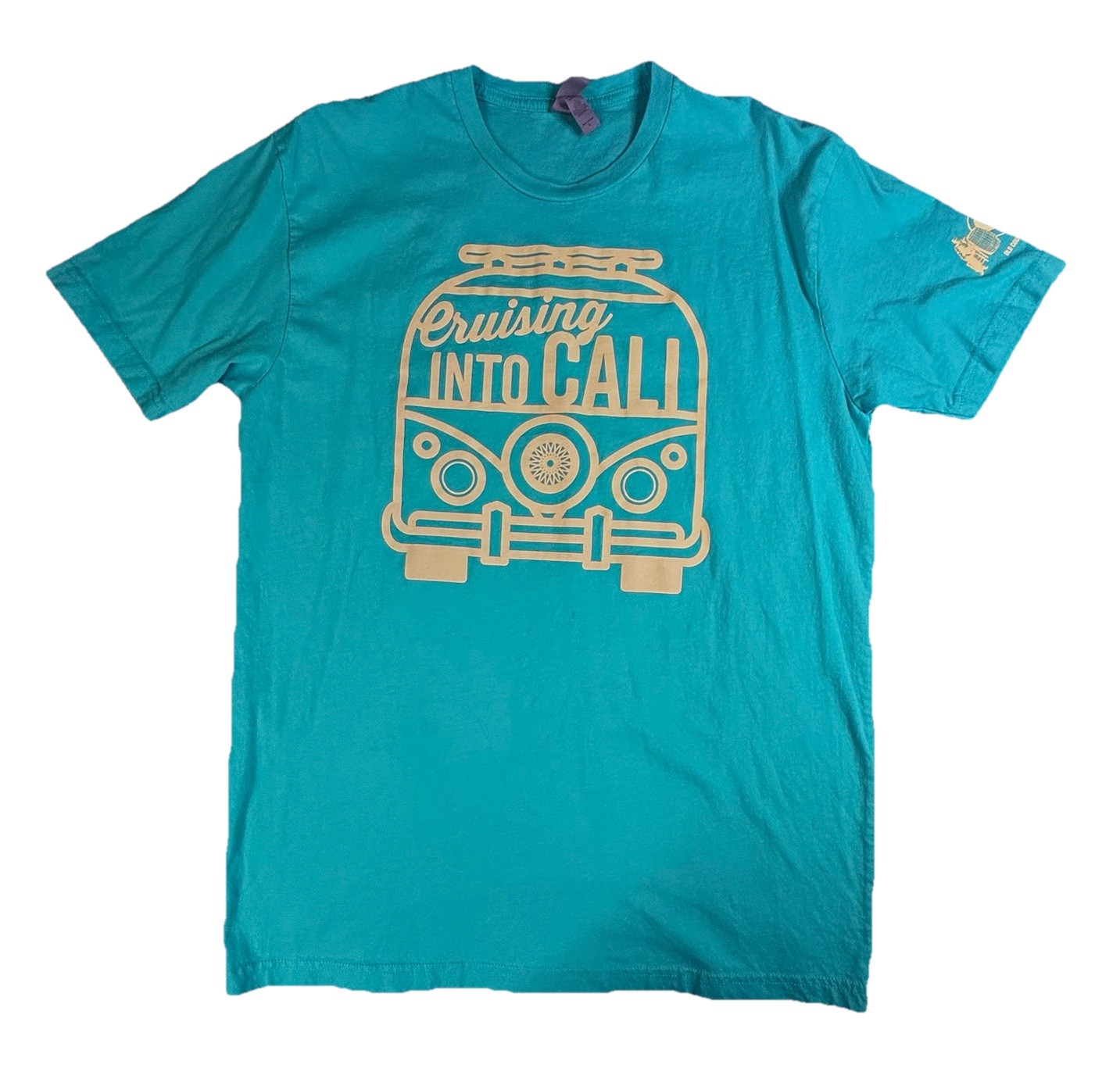 CRACKER BARREL CRUISING INTO CALI T-SHIRT, SIZE L, CHEST 41 IN, LENGTH 29.5 IN