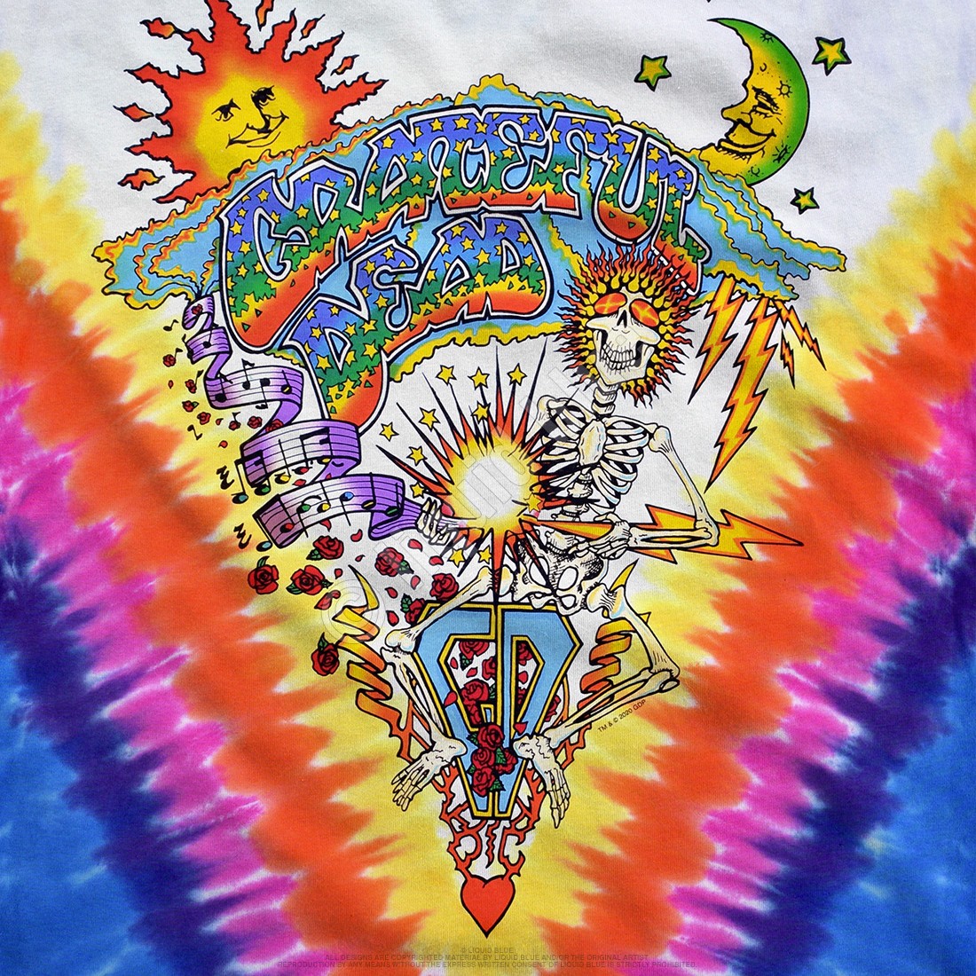 Grateful Dead Summer Tour 92 Tie-Dye T-Shirt Liquid Blue