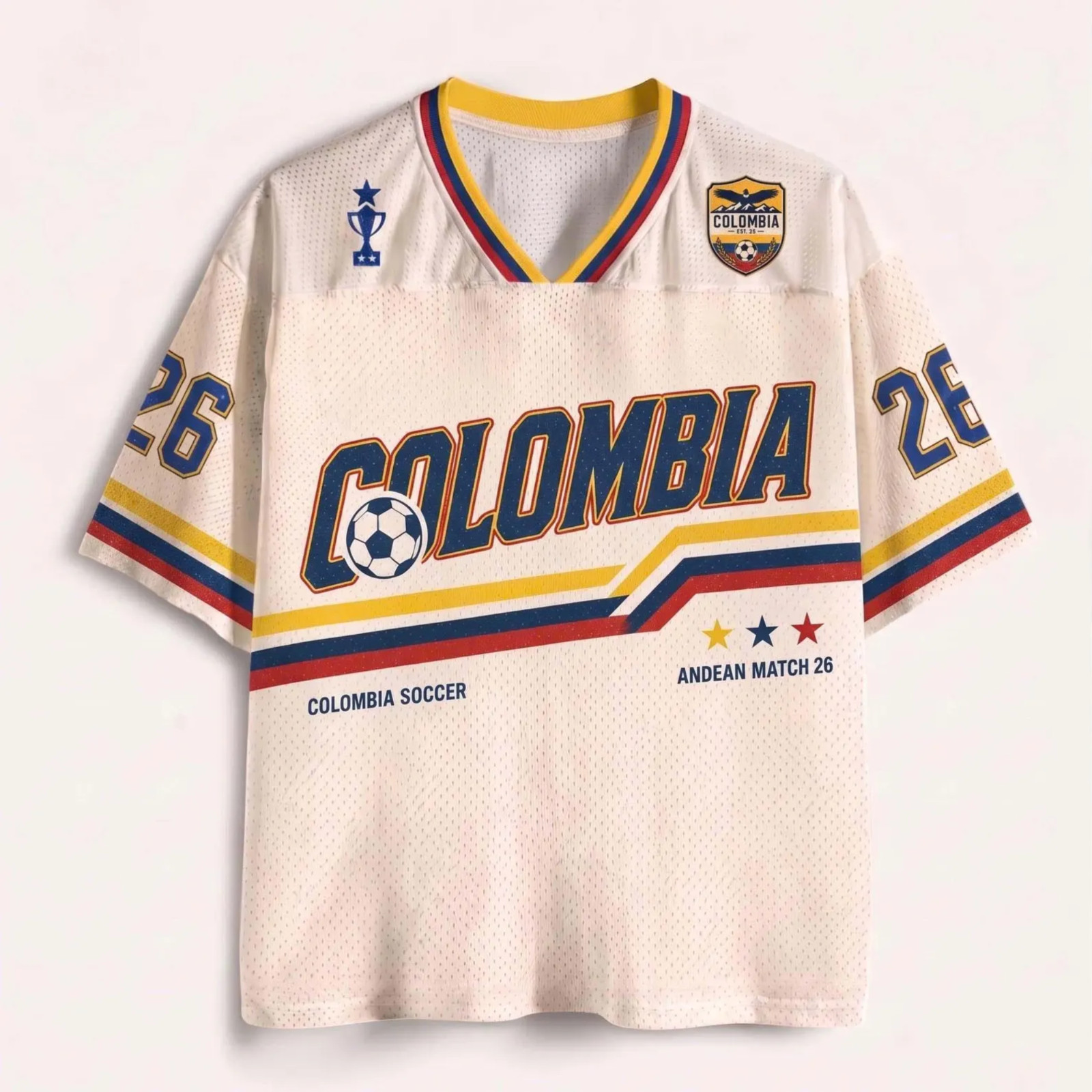 Custom Colombia Soccer Jersey, Personalized Soccer Fan Shirt, Custom Number Top