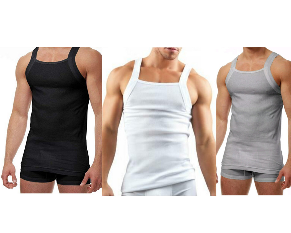 Papi 3-Pack Pure Premium Cotton Modern Square Neck Tank Style,Choose Color-Size