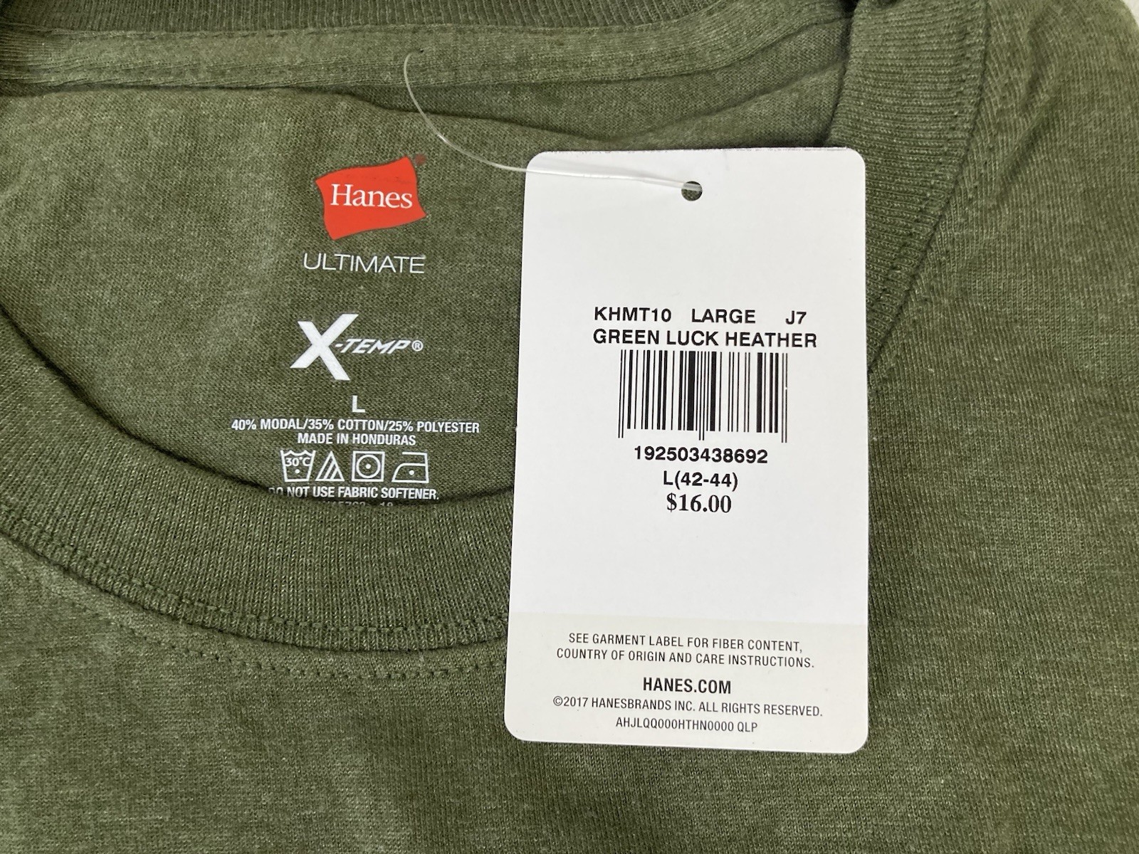 Lot Of 2 Hanes Mens Ultimate X-Temp T-Shirt Size L Crew Neck Short Sleeve Green