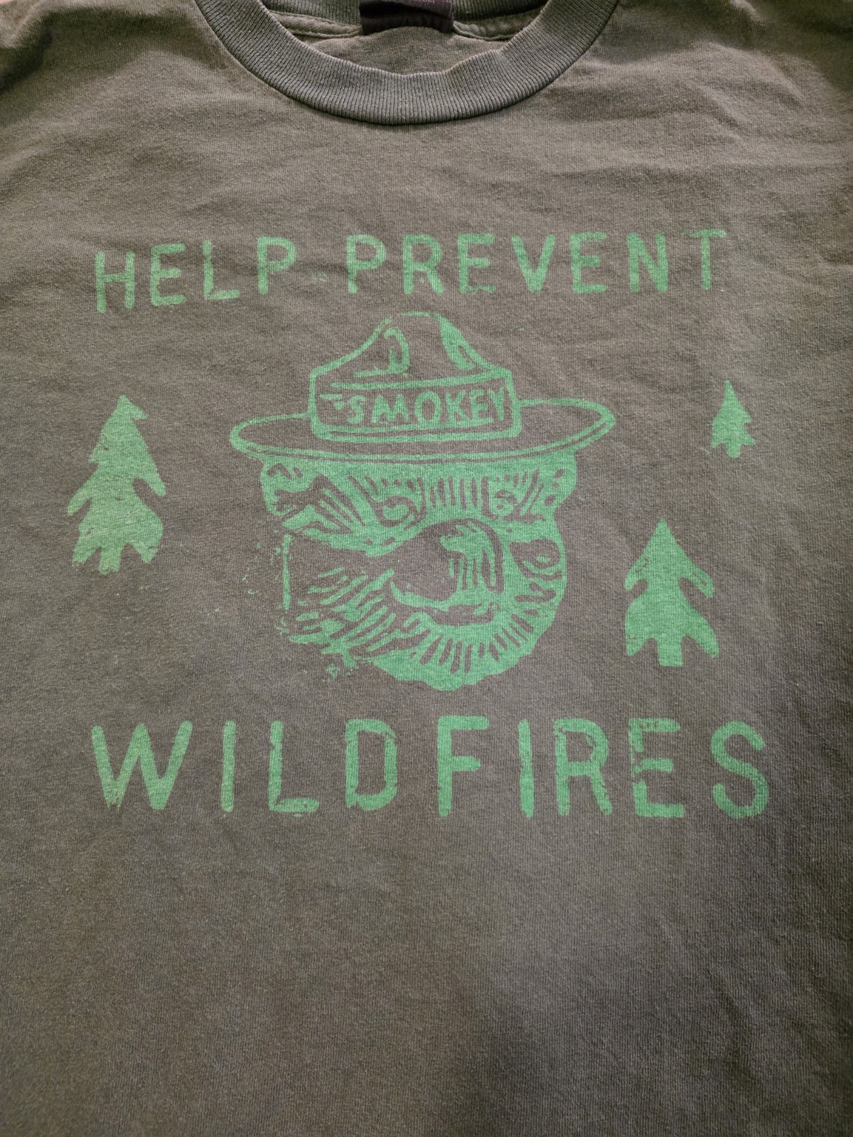 Filson Smokey Bear Help Prevent Wildfires L/S T Shirt Green Medium Made In USA
