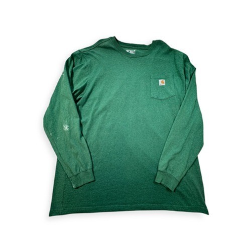 Carhartt Green Crew Neck Long Sleeve 100% Cotton All Seasons T-Shirt 2XL Tall
