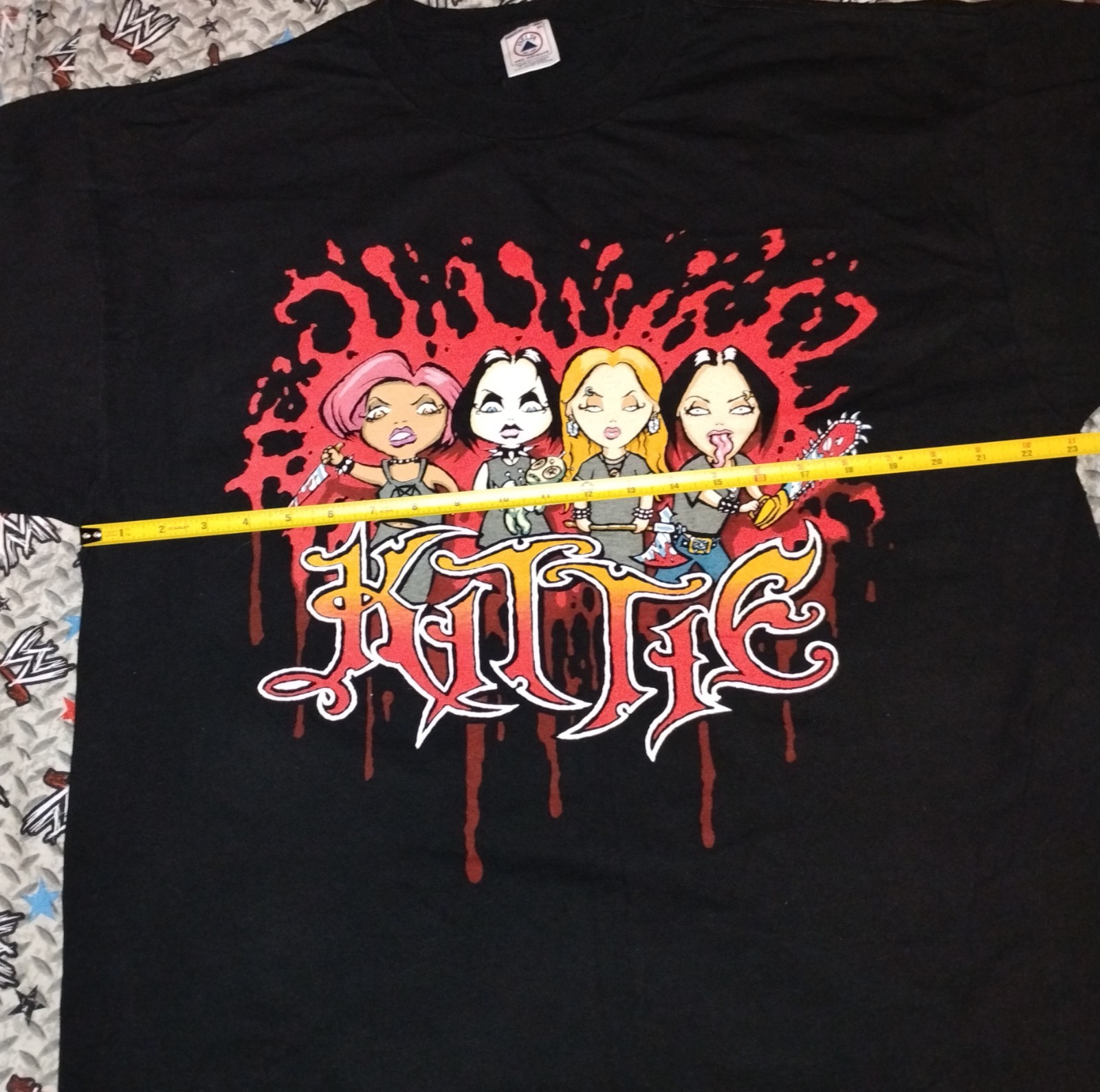 Kittie Cartoon Tour Concert Shirt Size XL Morgan Mercedes Lander Y2K Metal
