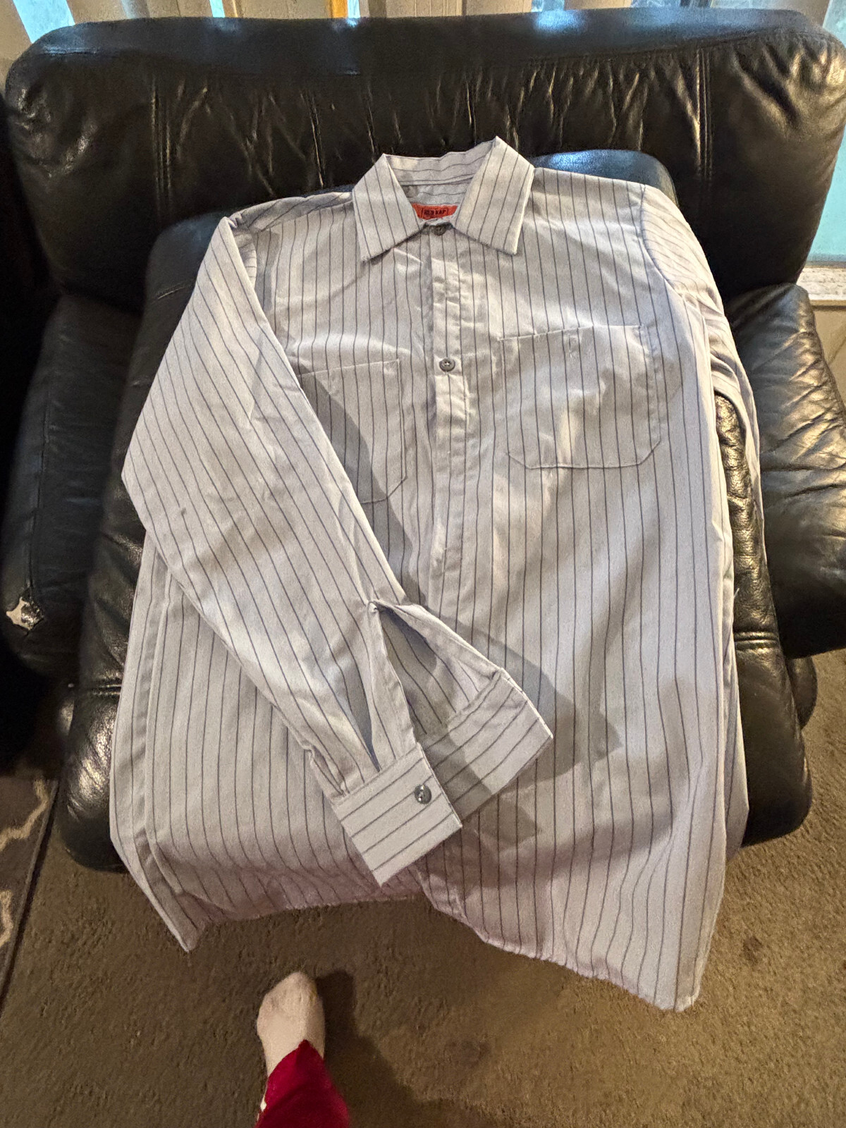 Red Kap blue work shirt S two pocket work shirt long sleeve studio wardrobe