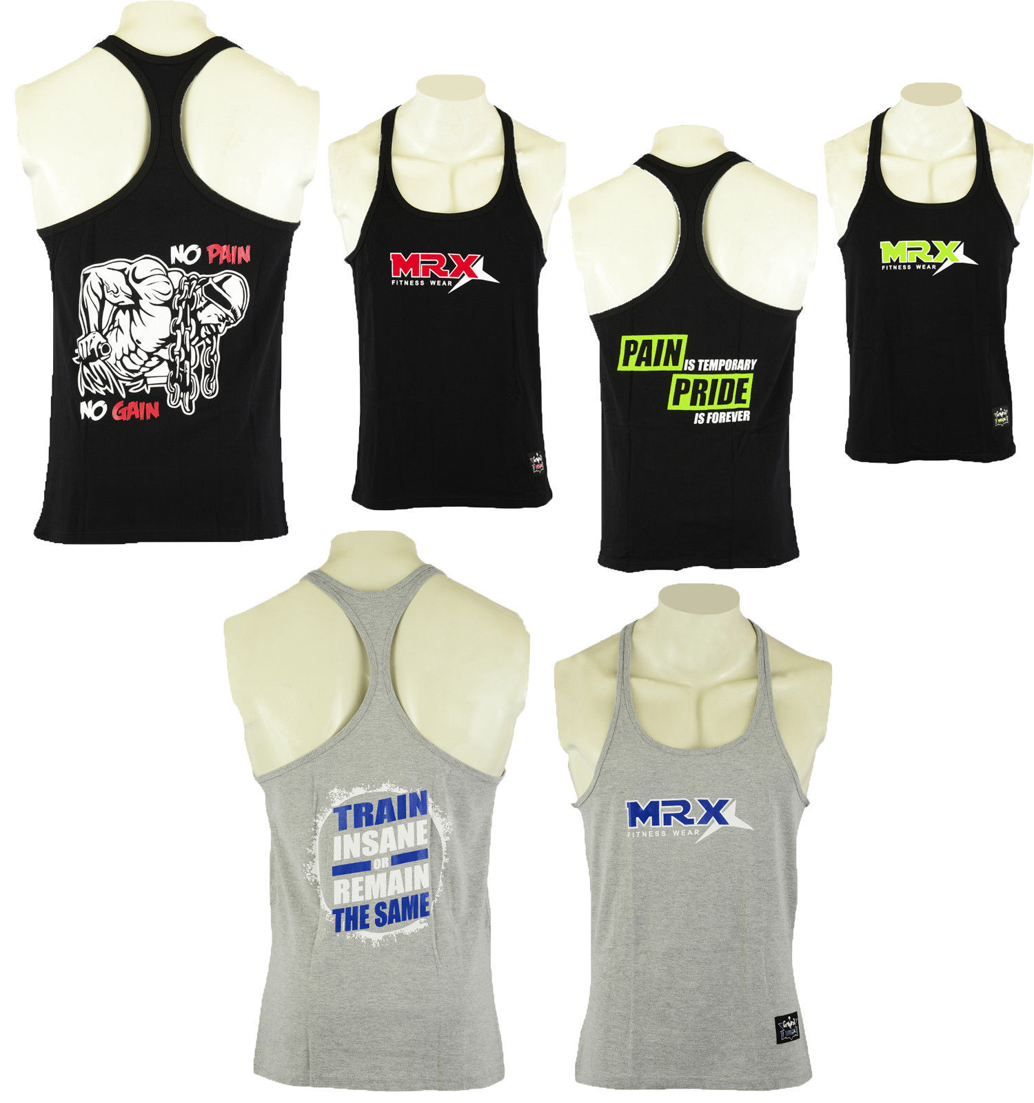 MRX Men’s Gym Training Exercise Vest Sports Workout Gear Fitness Stringer Tops