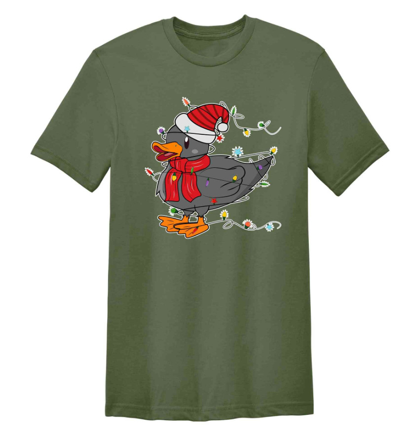 Classic Christmas Duck full size Green t-shirt Unisex CH023