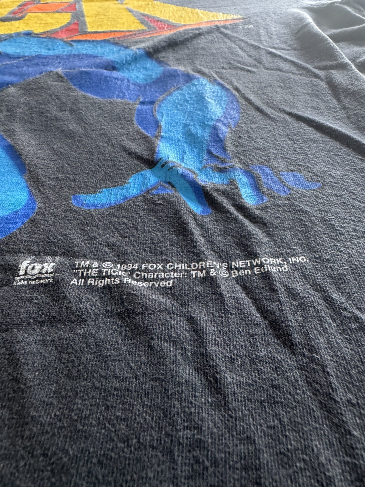 VTG 90s The Tick Fox Network Cartoon Movie TV Promo T-Shirt 1994 Black Tee Sz XL