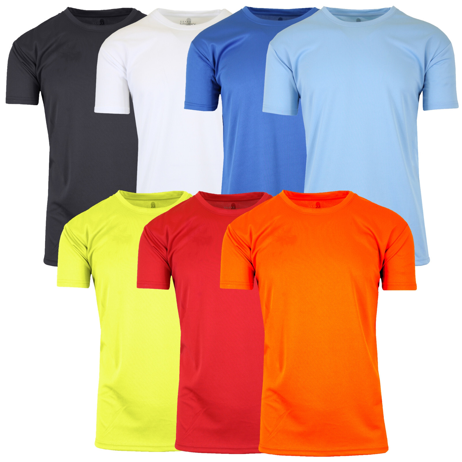 Mens Moisture Wicking Crew Neck T-Shirt TAGLESS ( Size: S-2XL ) 5 PACK FREE SHIP