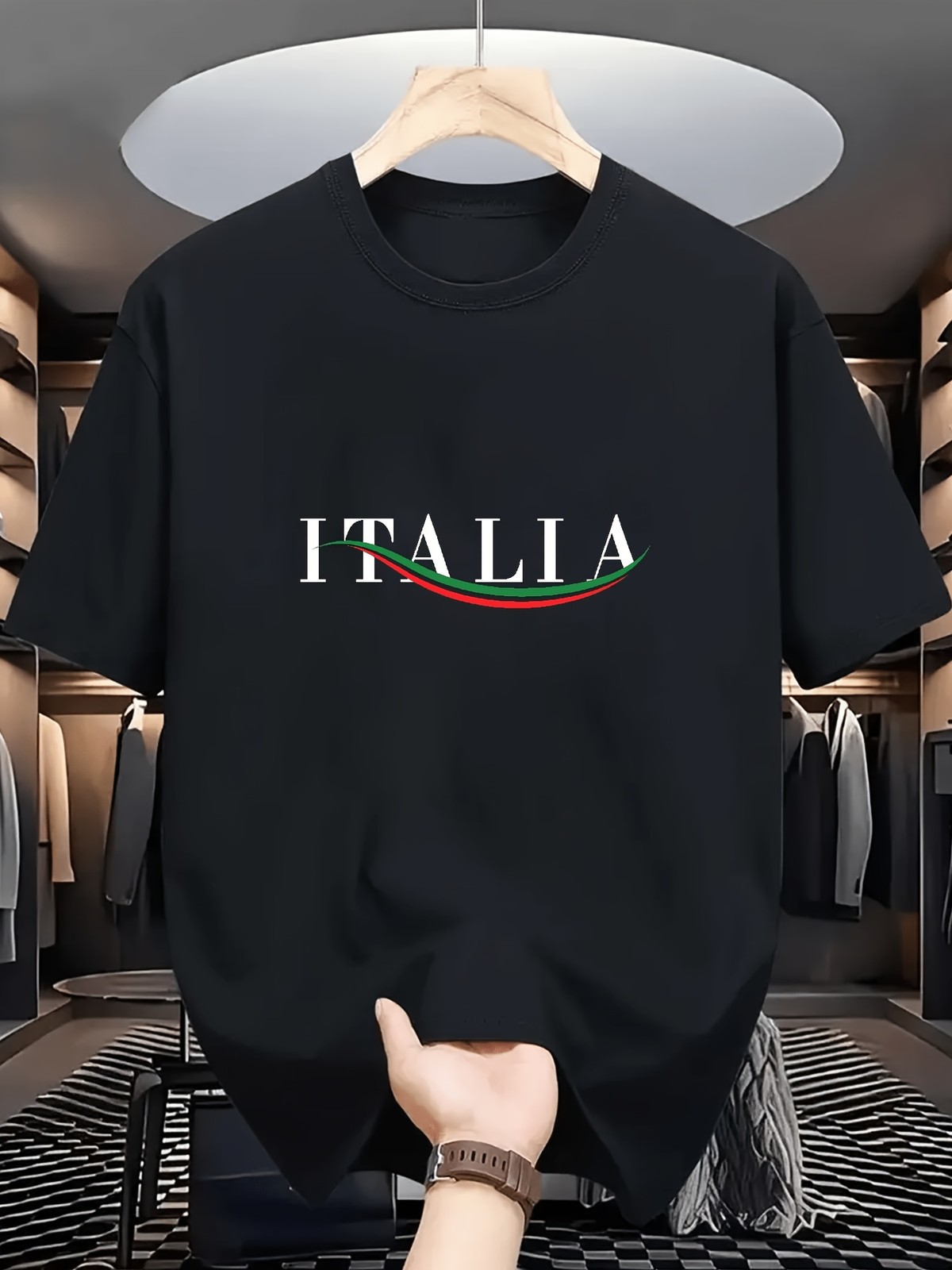 Mens Italia Flag T Shirt Italian Colors Graphic Soccer Fan Casual Tee Top