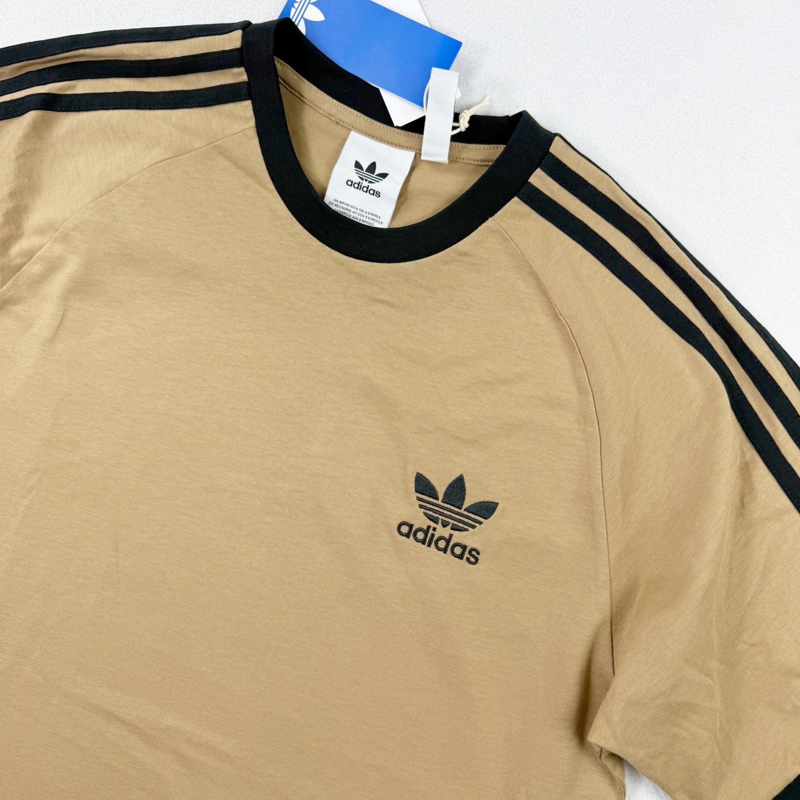Adidas Originals Adicolor Classics 3-Stripes Tee Mens M Cardboard Brown JY1370