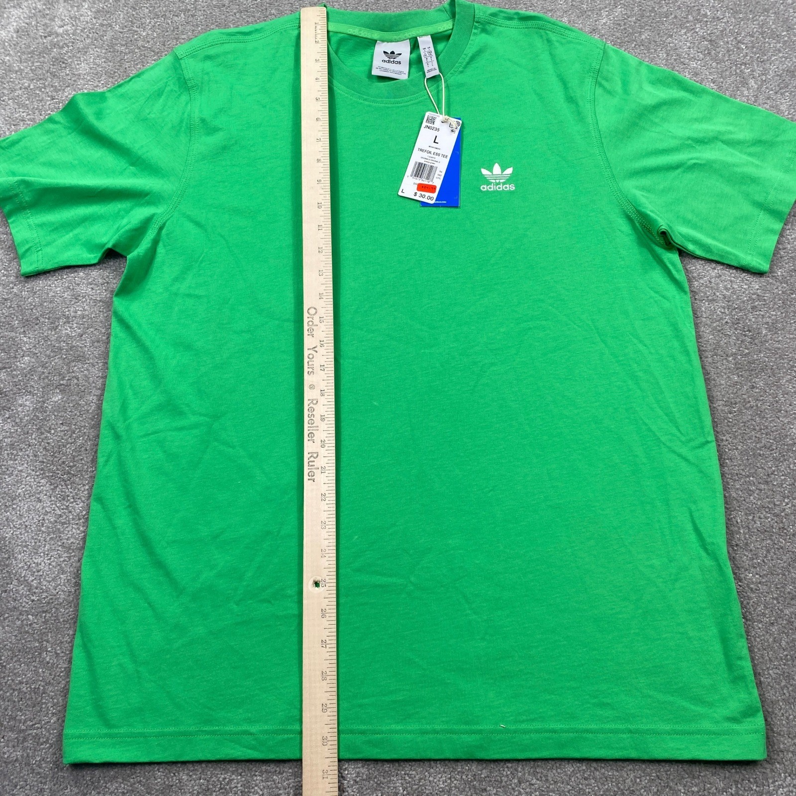 Adidas Mens Trefoil Ess Tee T Shirt Energy Green Logo Size L New
