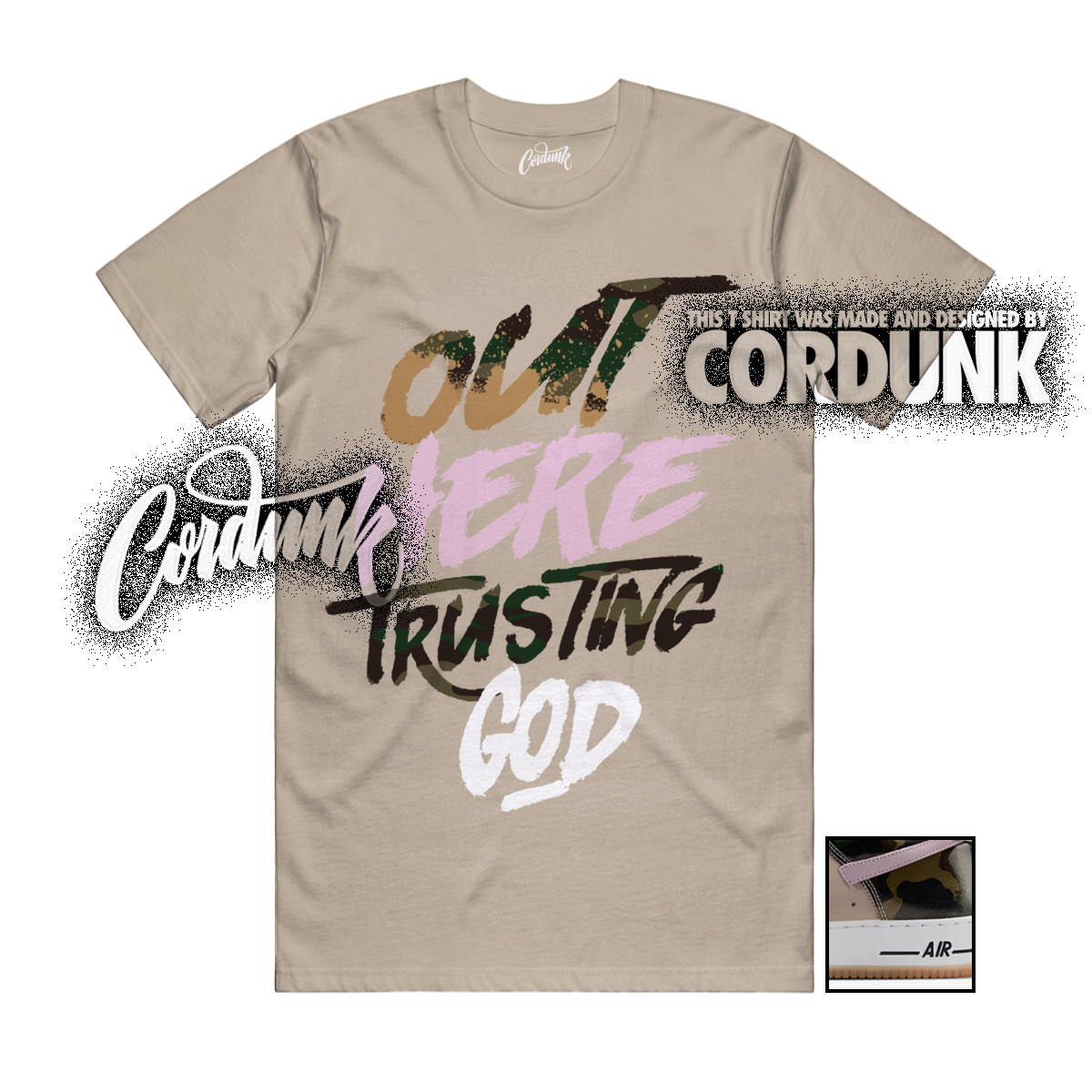 Air Force 1 Low 07 LV8 Patent Camo Pink Multi Color Khaki T Shirt Match TG