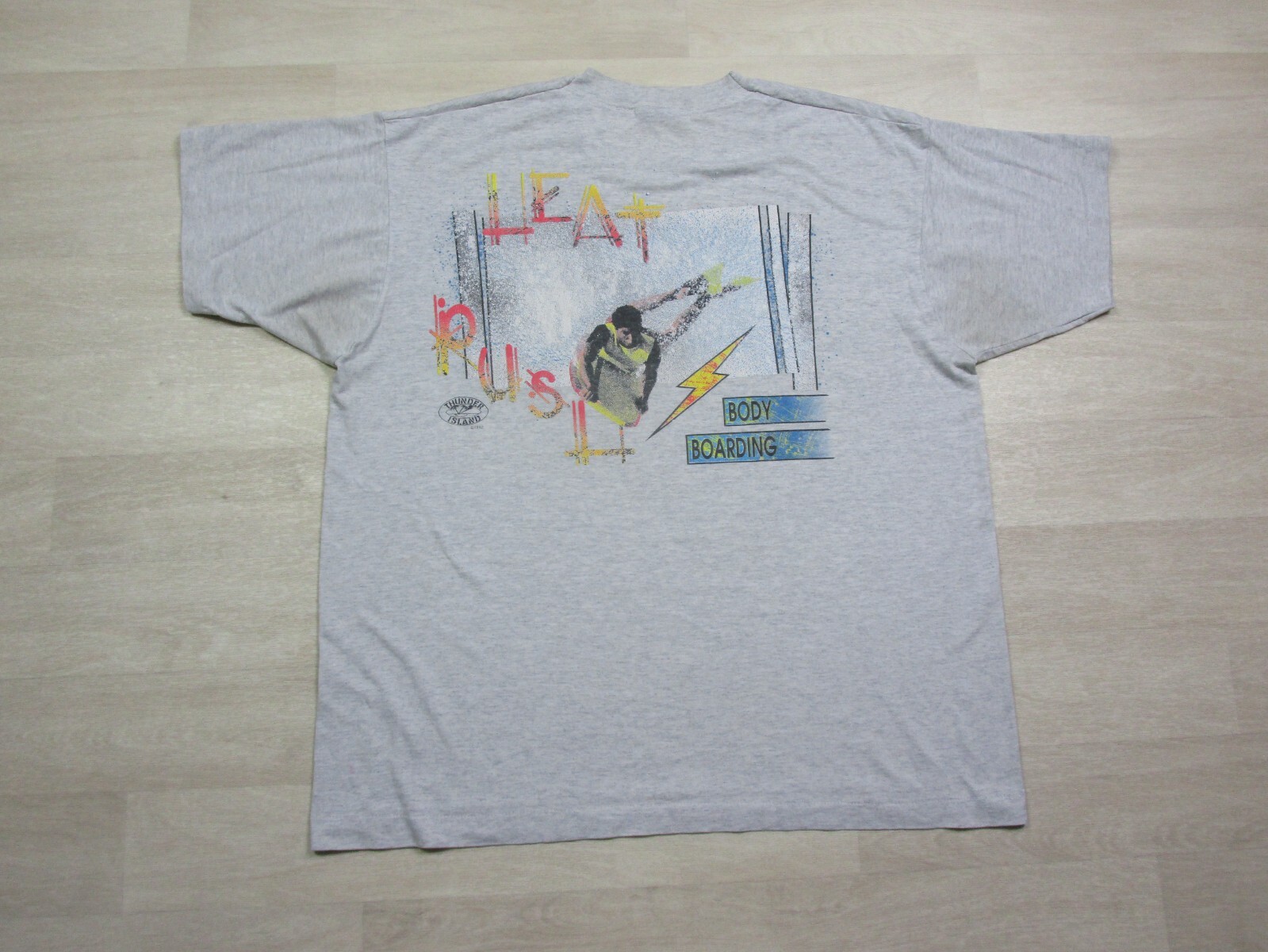 Vintage 1992 Thunder Island T Shirt Size (2XL) 90s Surfer “Body Boarding” Rush