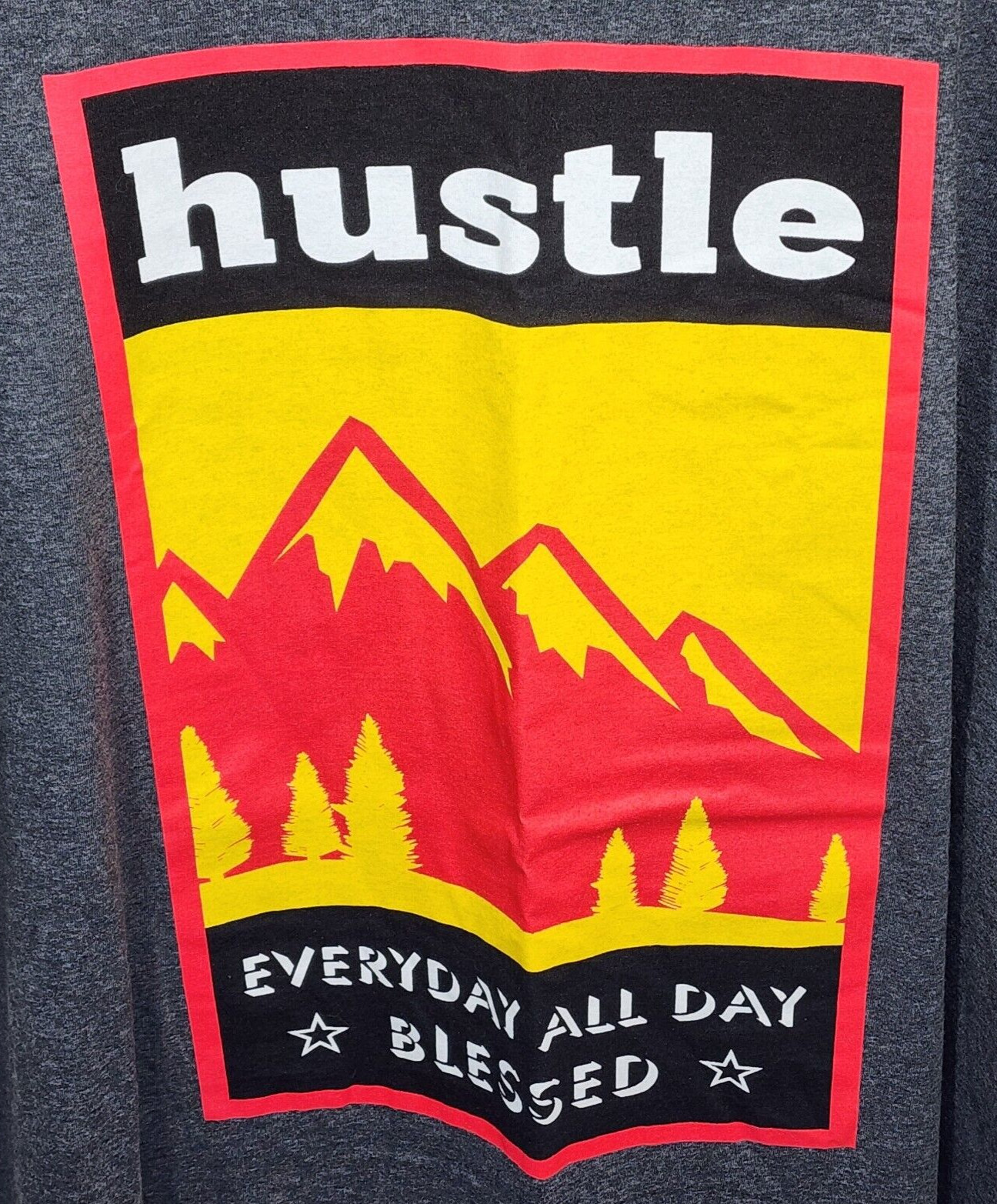 Hustle Mens Shirt 3XLarge Daily All Day Everyday Blessed Mountains Gray A60