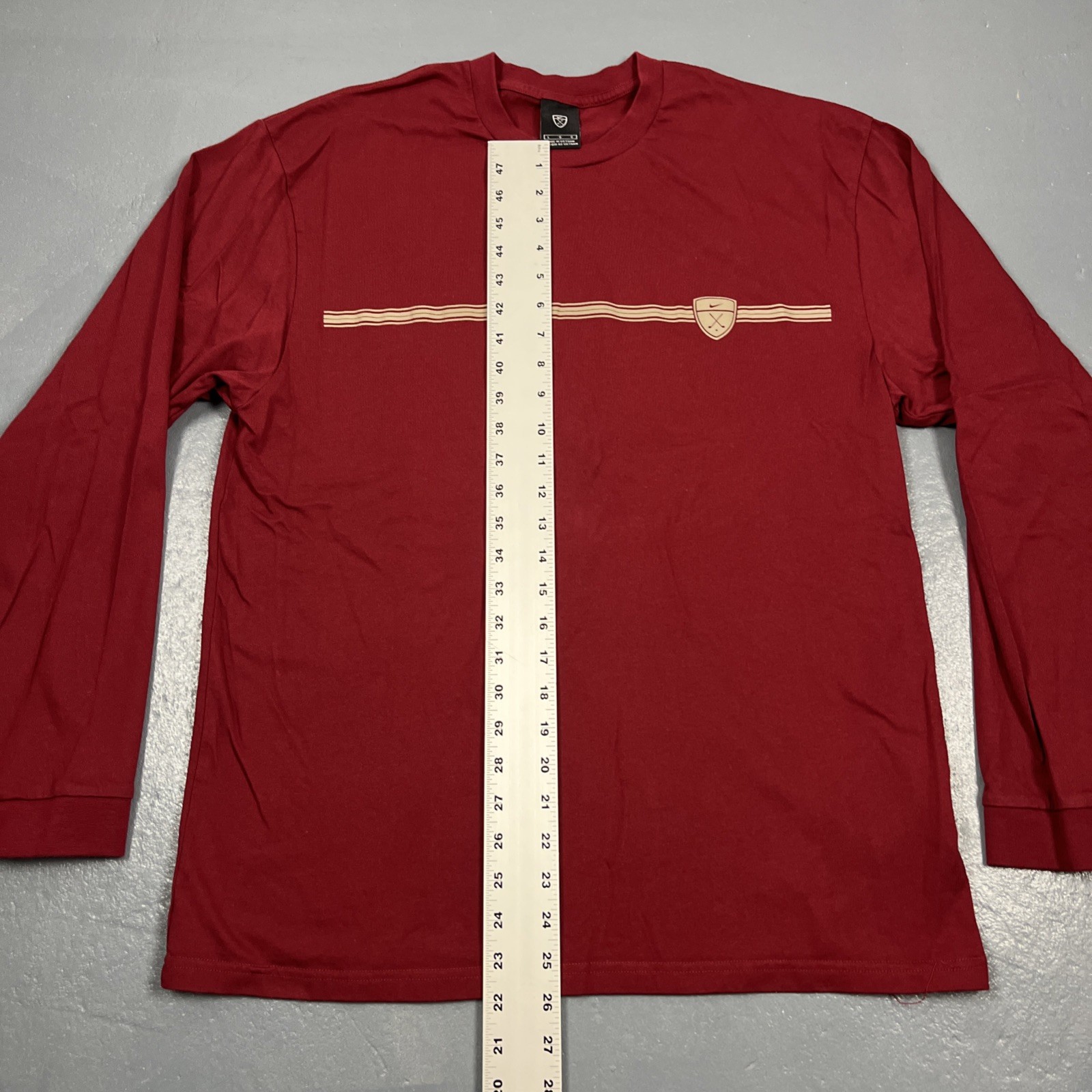 Vintage Nike Golf Long Sleeve Tshirt Red Gold Y2K Casual Sporty VTG