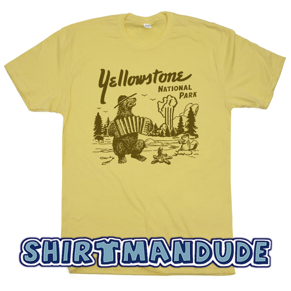 Yellowstone T Shirt Funny T Shirt National Park Camping Hiking Retro Mens Womens