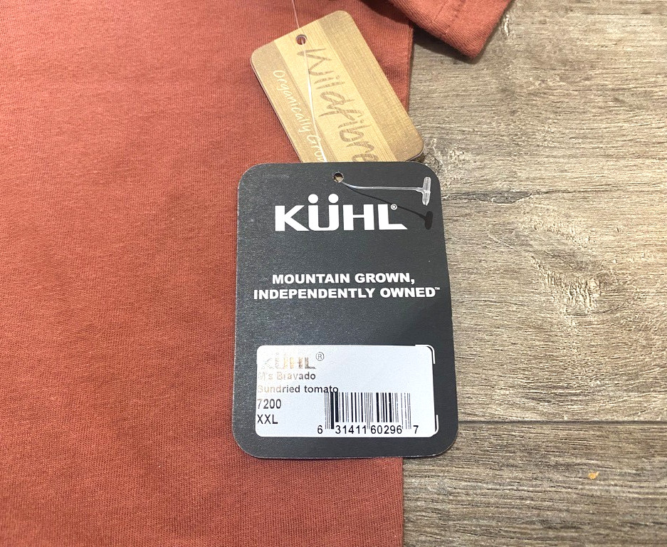 Kuhl Bravado T-Shirt Mens XXL Wildfibre Organic Cotton Outdoor Sundried Tomato
