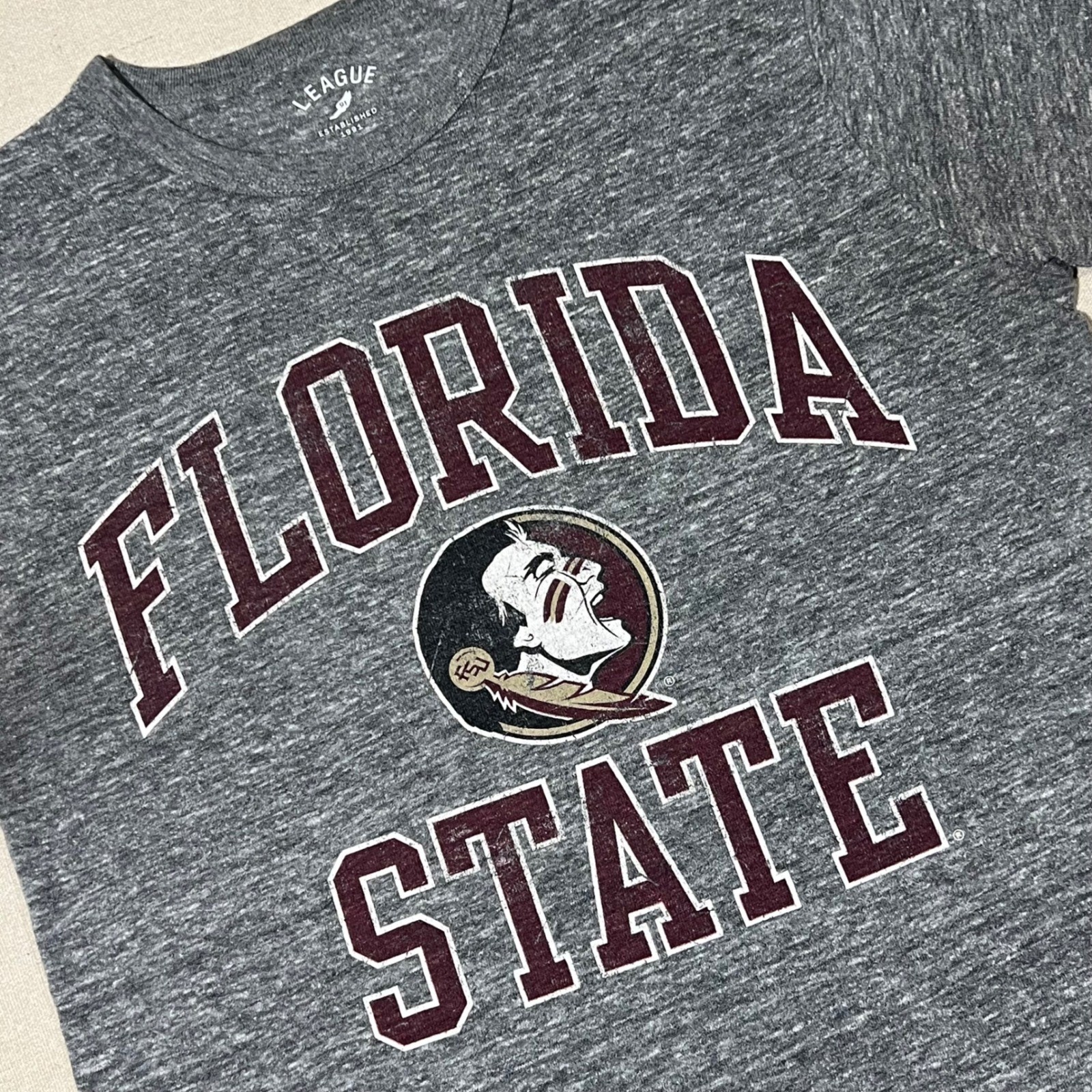 Florida State Seminoles League Heather Gray T Shirt Small NCAA Football