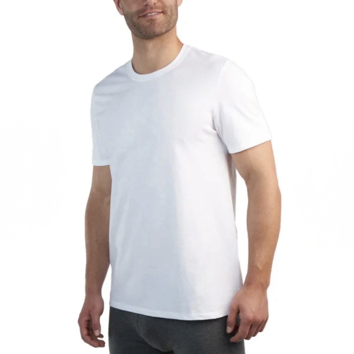 Kirkland Signature Men’s Lightweight Cotton Crew T-Shirts, 6-Pack White Size M