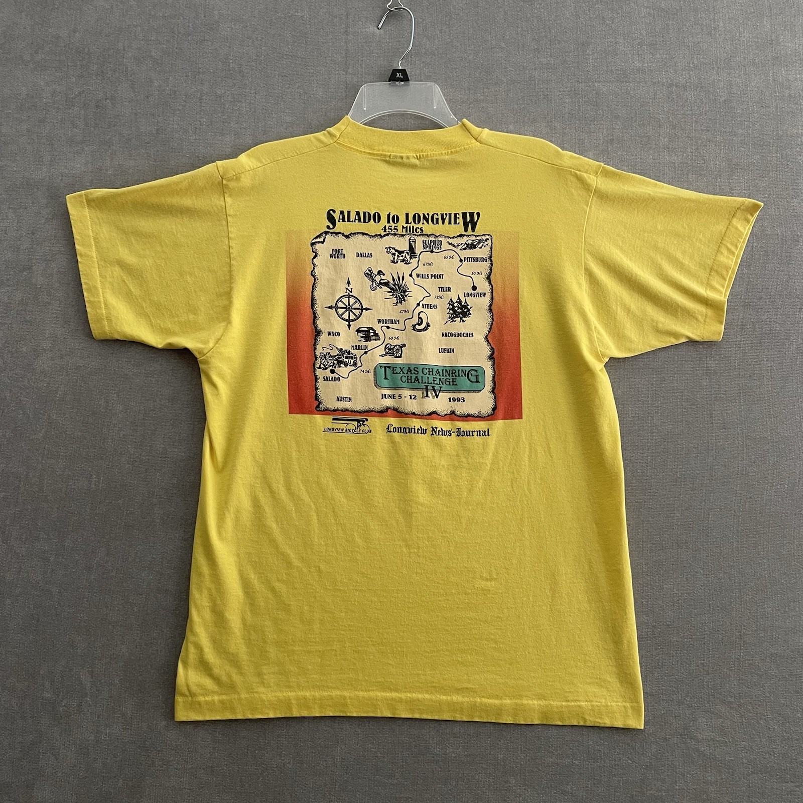 VTG Texas Chainring Challenge IV Cycling Shirt Single Stitch Men’s L 90’s USA