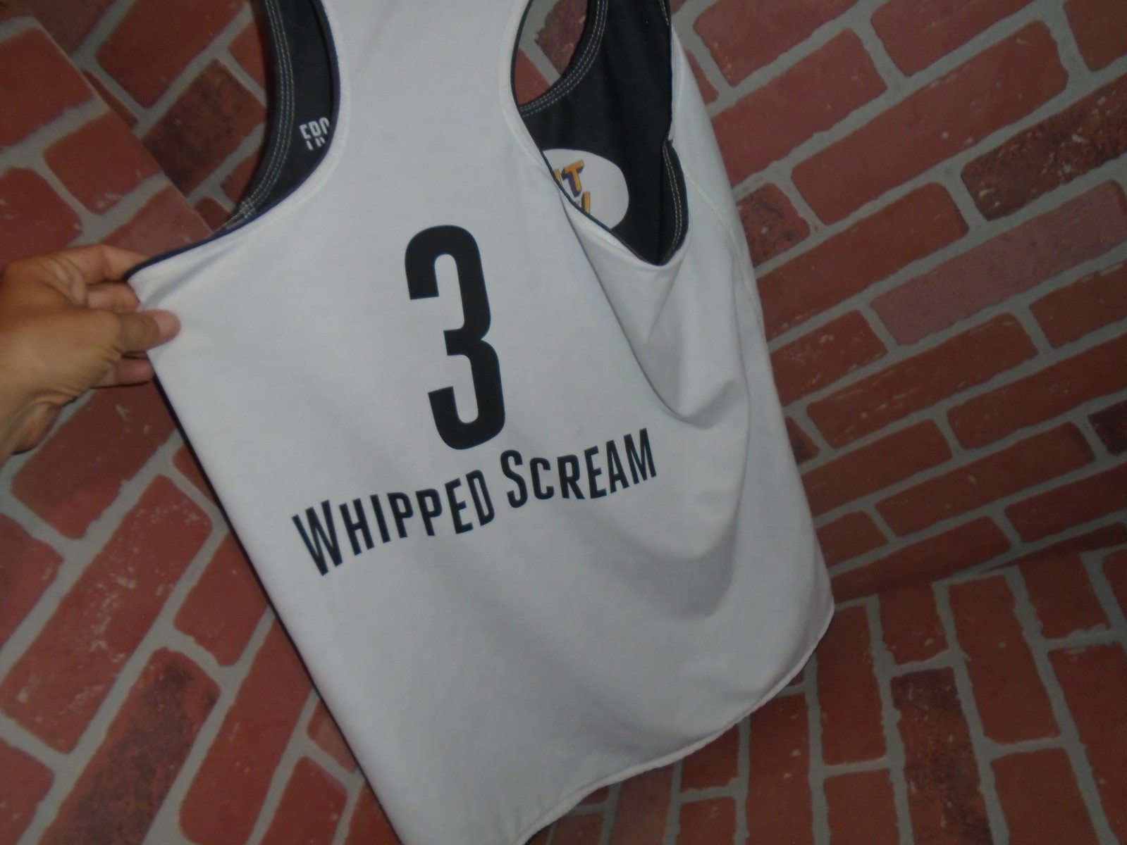 FROGMOUTH “#3 WHIPPED CREAM”REVERSIBLE JERSEY TANK-ADULT SIZE-SEE PICTURES