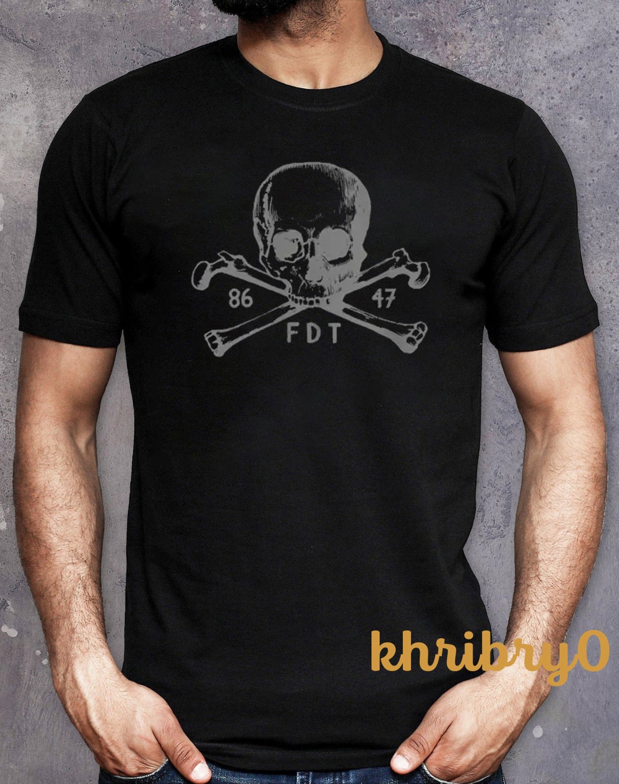 FDT Skull Crossbones Trump Goth Subtle Fck Trump T-shirt