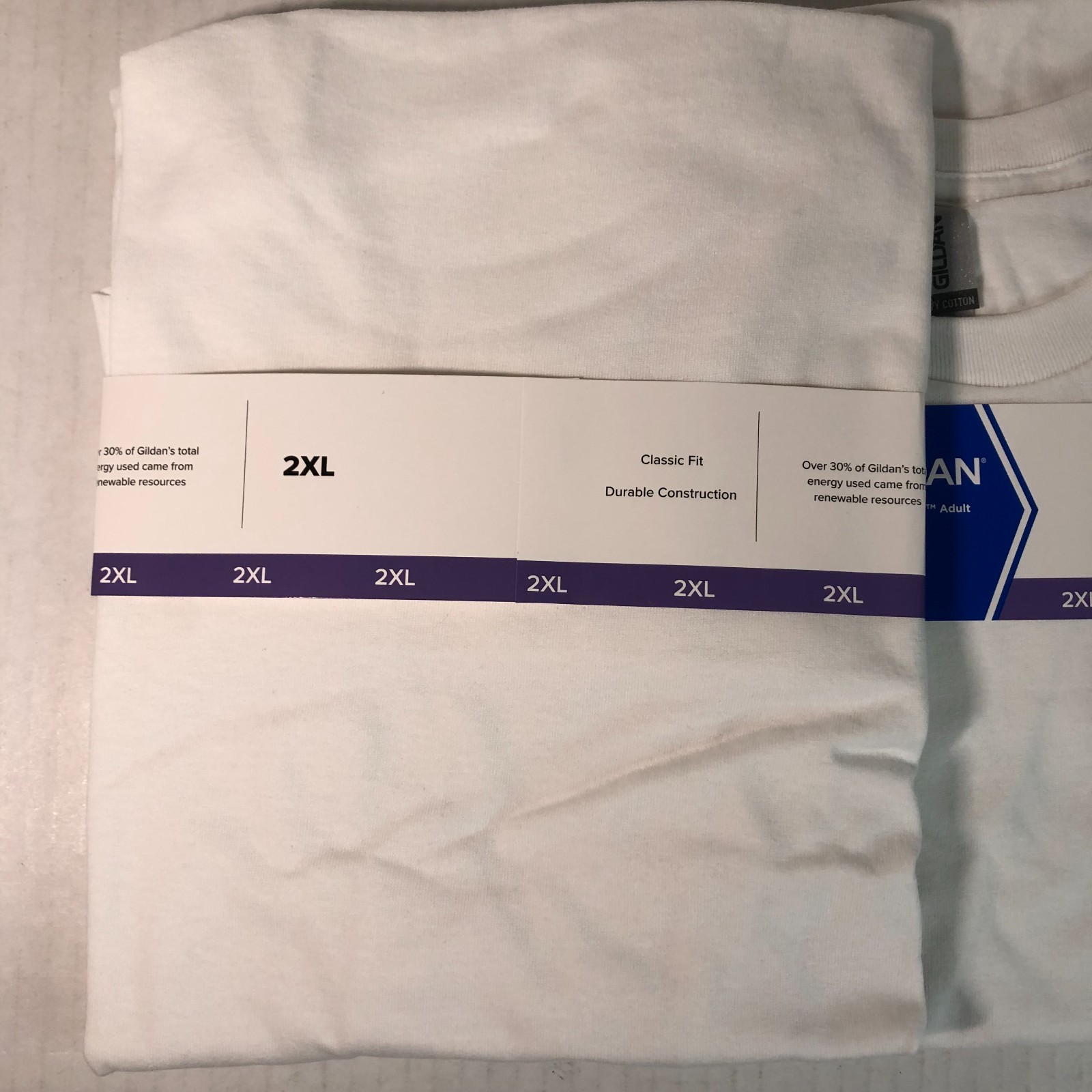 Gildan Mens Heavy Cotton (LOT Of 2) White 2XL Plain Adult T-Shirt Tee G5000 XXL
