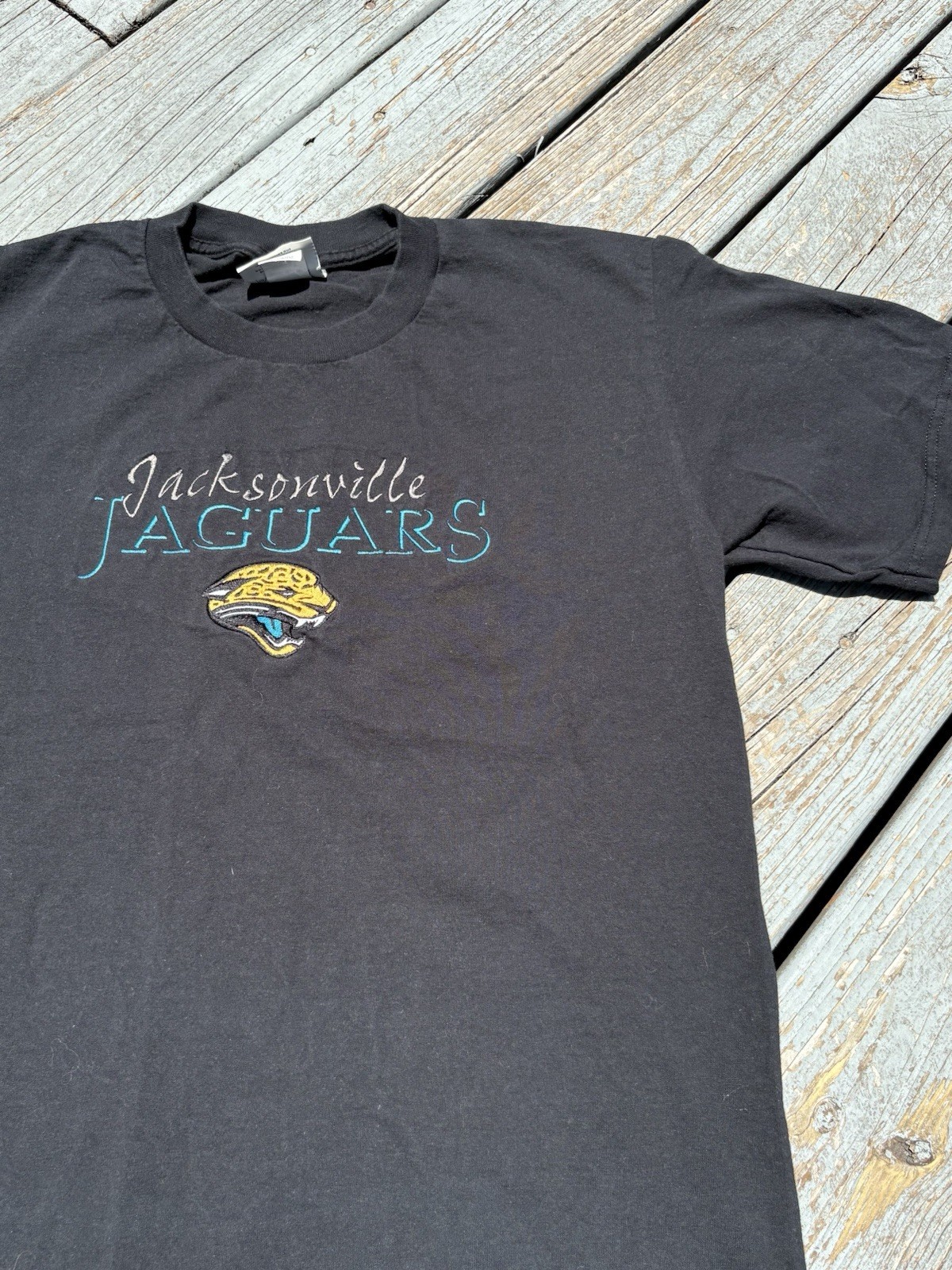 Vintage Jacksonville Jaguars Lee Sport Embroidered Black Tee Shirt Large 90s NFL