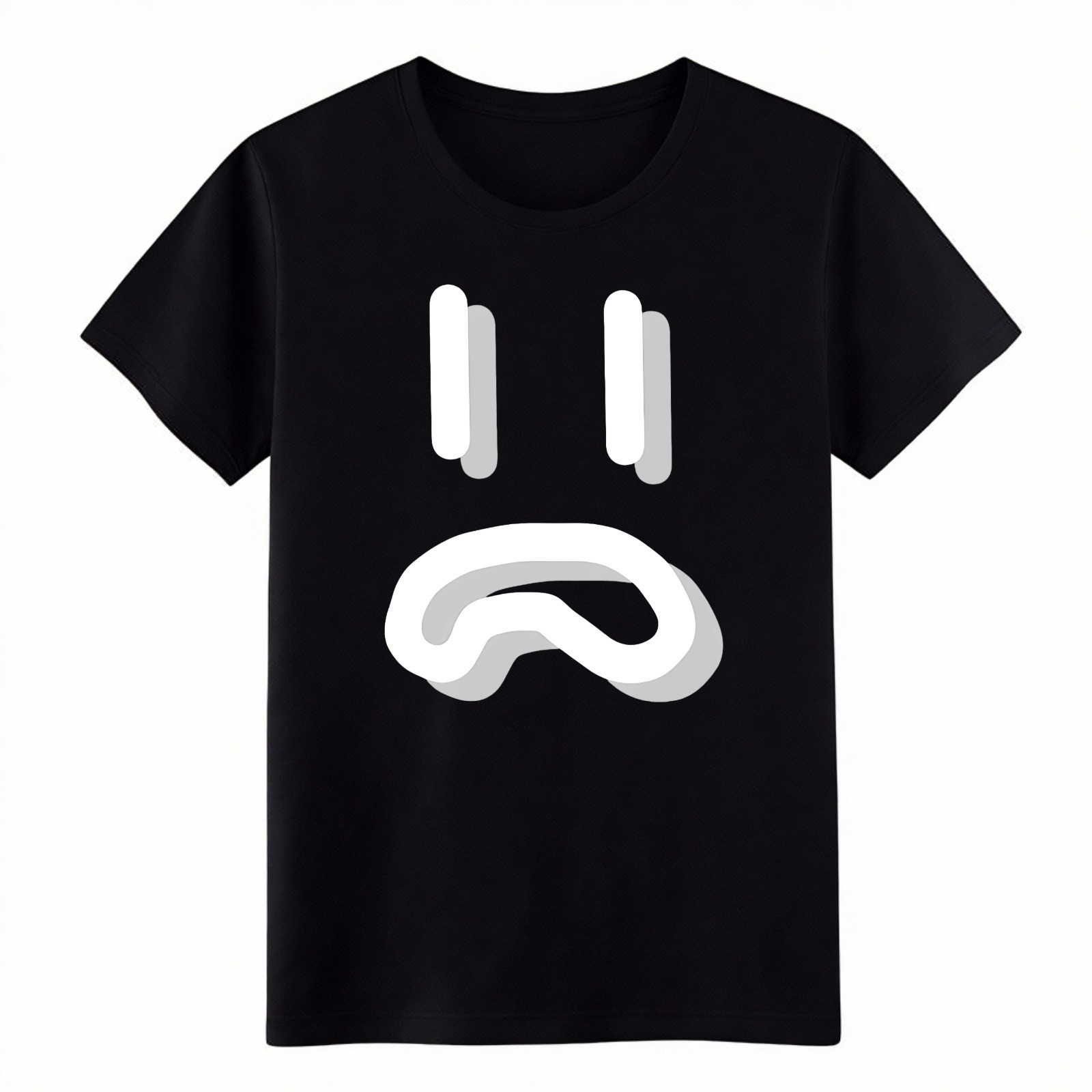 Unisex Meh Face Emoji Graphic Tee | Emo Style & Casual Hang Daily T-Shirt