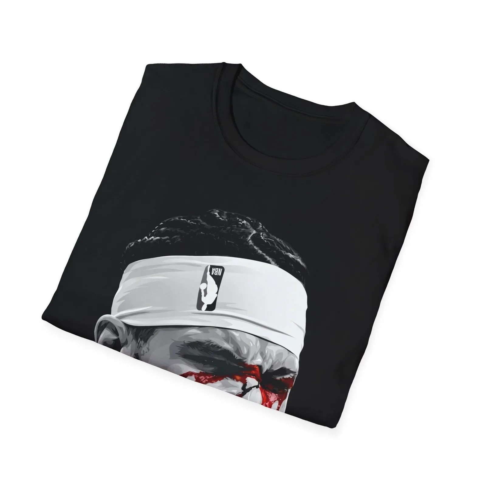 Vintage Basketball Style Tee Bloody Face Knicks Fan Casual Shirt Breathable