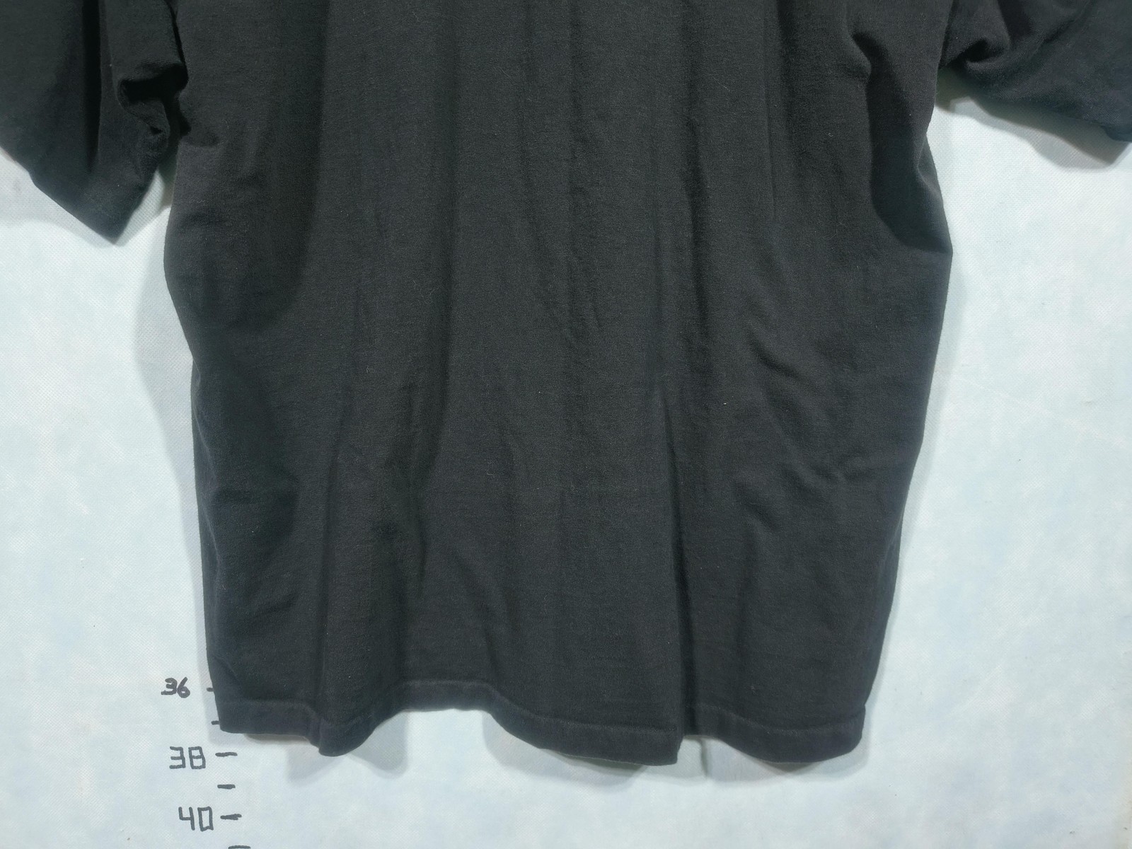 Fashion Gear Shirt Mens XL Black Geometric Pleated Crew Neck Cotton Jersey