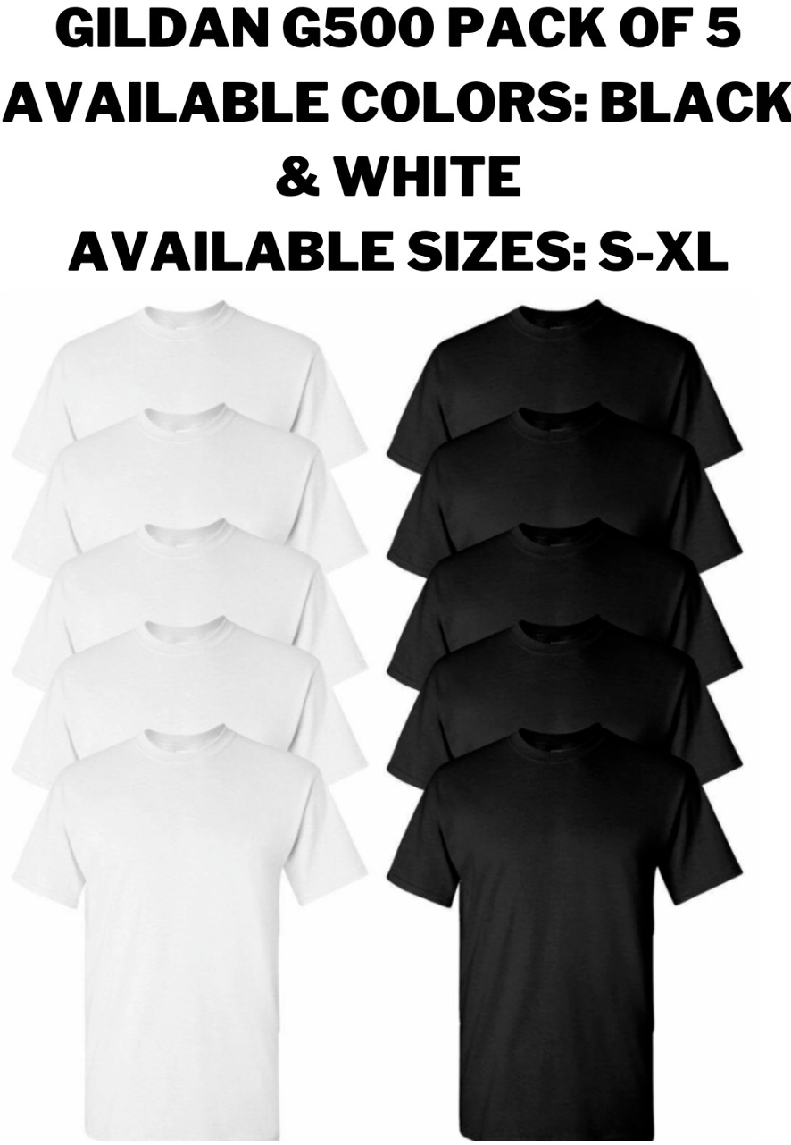 Gildan G500 5-Pack Best Basic Tees For Everyday Wear