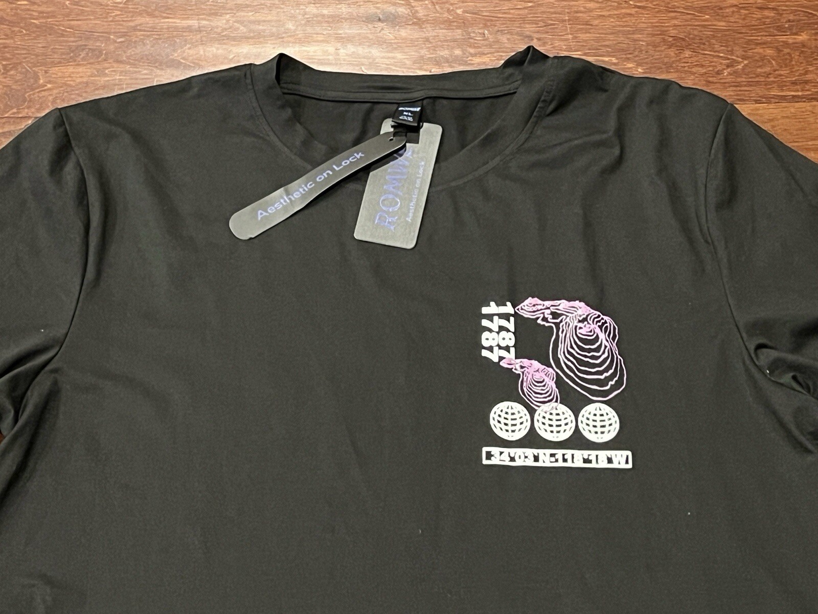 Romwe Black Mens XL Los Angeles City Of Dreams Double Sided Graphic Logo T Shirt
