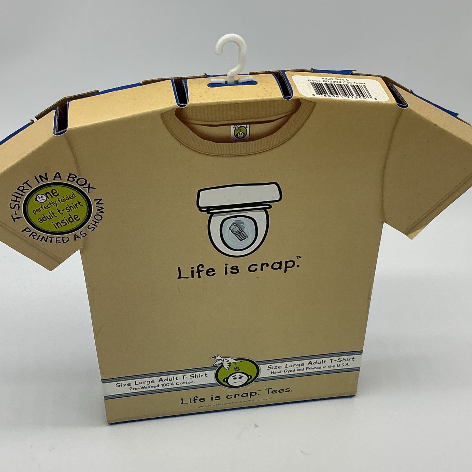 Unisex Large Life Is Crap Dropped Cellphone In Toilet Graphic T Shirt New In Box