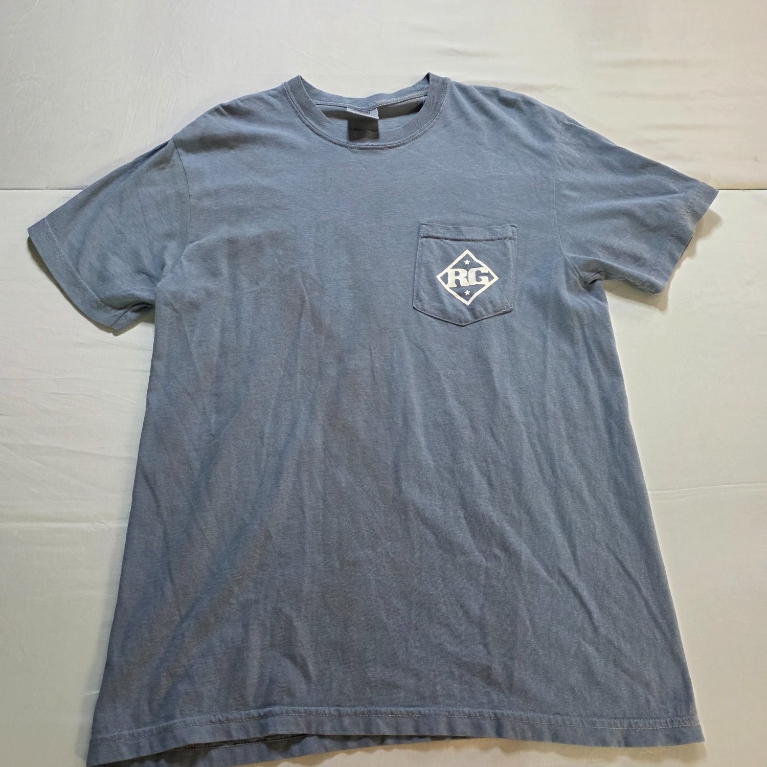 Riley Green Different Round Here Tour Shirt Men M Blue Comfort Colors Pocket Tee