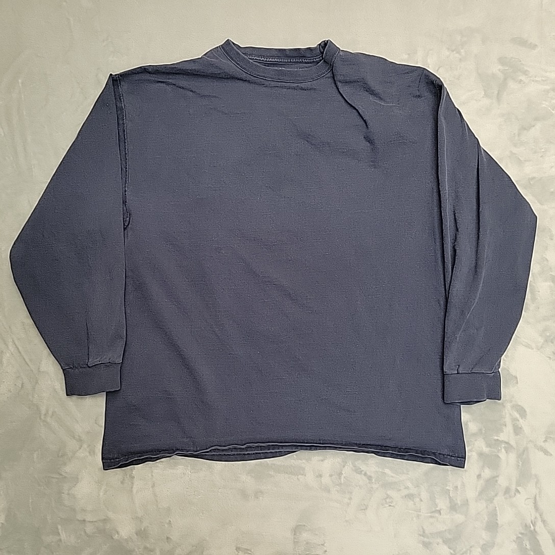 Pluma Shirt Mens XL Blue Heavyweight 100% Cotton Long Sleeve Crewneck Tee