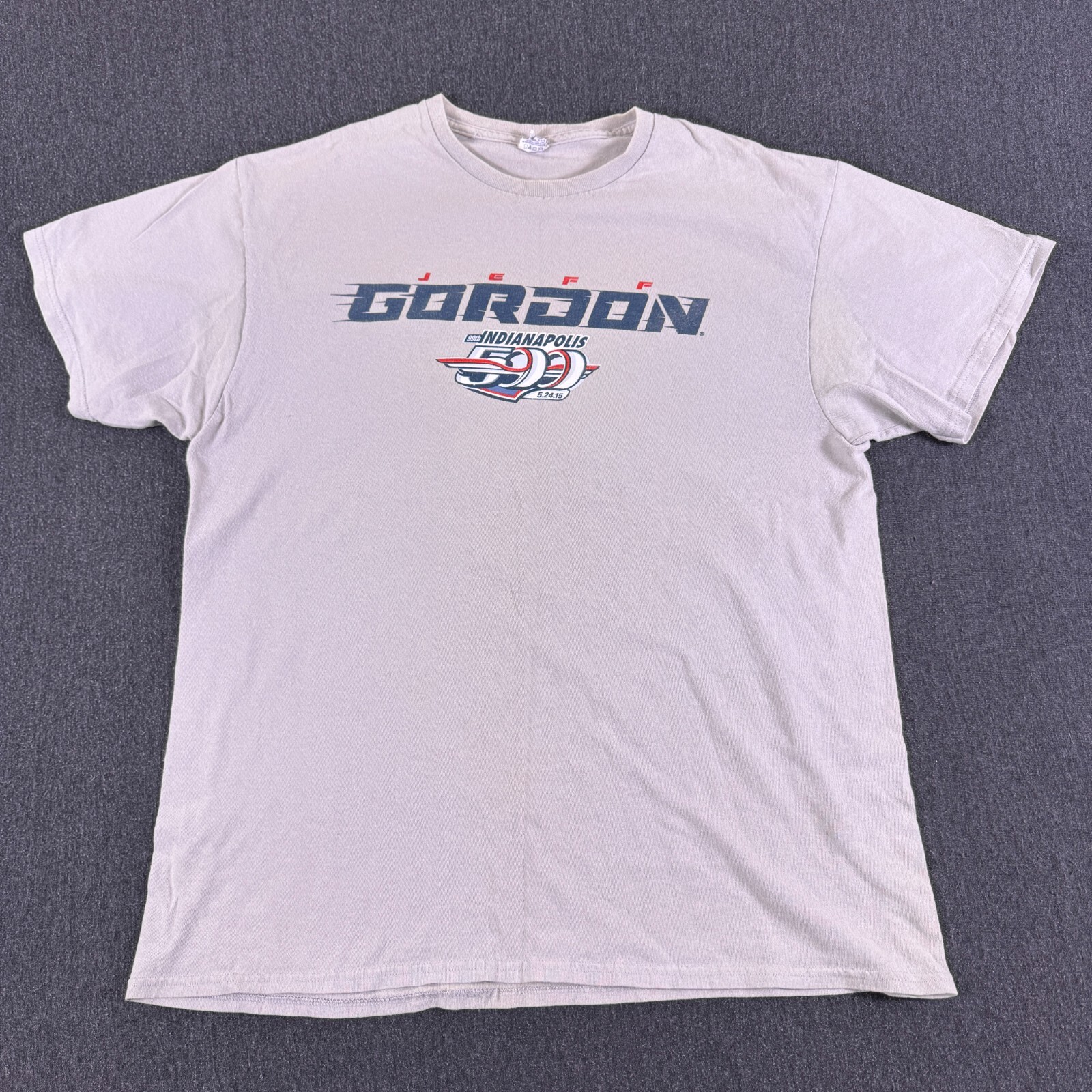 Delta Pro Weight Mens White Jeff Gordon 99th Indianapolis 500 T-Shirt Size Large