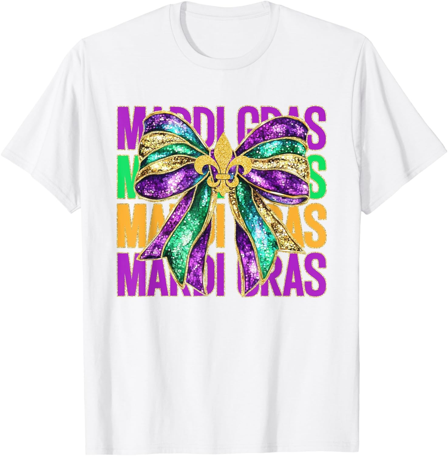 Mardi Gras Coquette Bow Fat Tuesday New Orleans Women T-Shirt