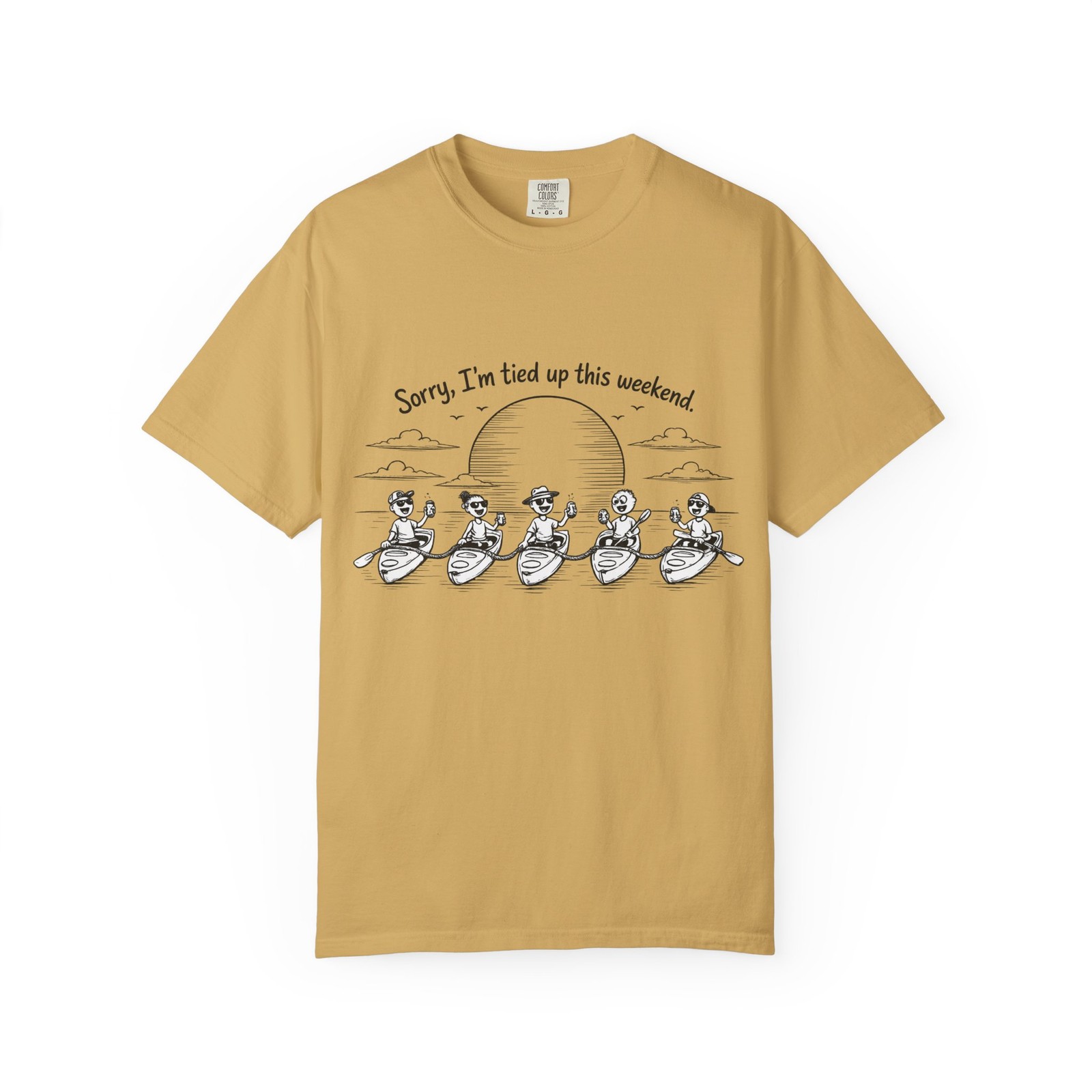 Sorry I’m Tied Up This Weekend canoe T-Shirt | kayaking sunset tee