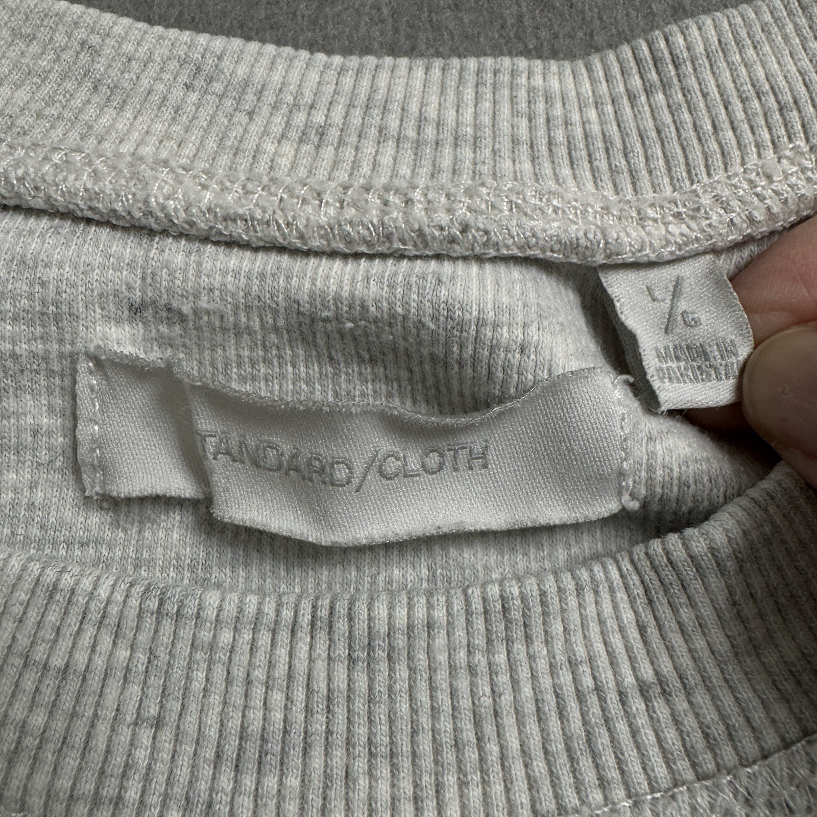 Standard Cloth Shirt Mens Large Gray Thermal Waffle Raglan Crew Neck Casual