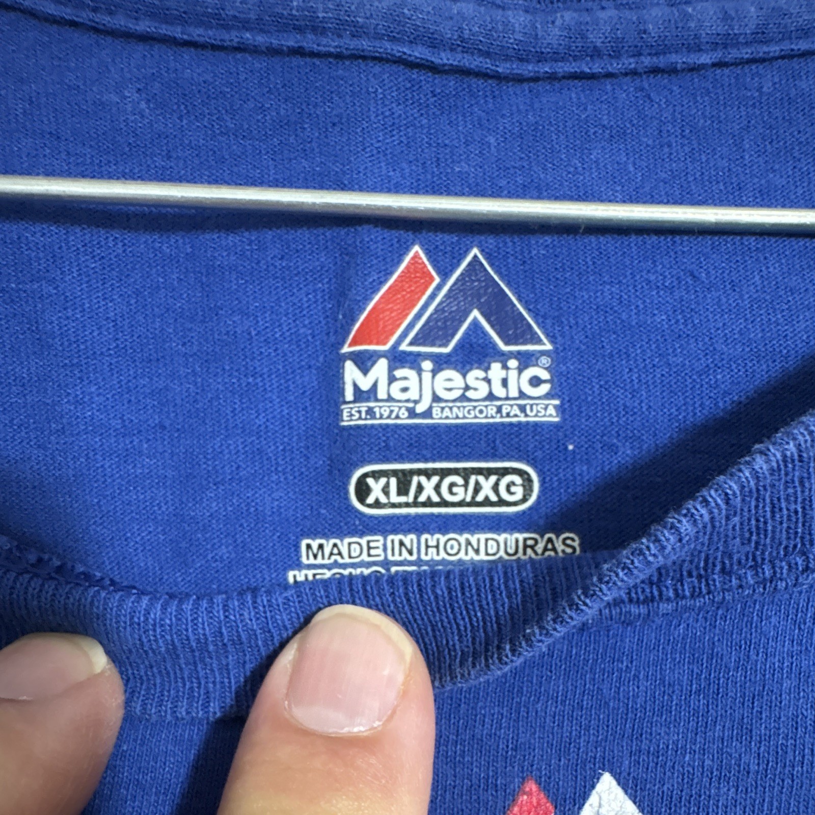 Majestic Chicago Cubs 2016 NL Champs Raise the Flag Blue Tee Men XL