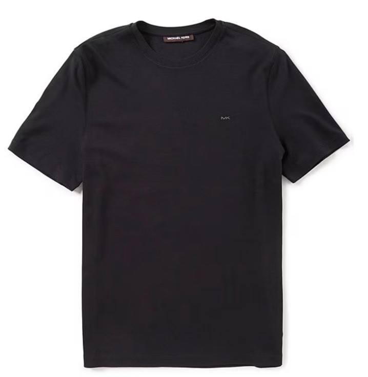 Michael Kors Crew Neck Logo Black 100% Cotton Casual Short Sleeve Sz L
