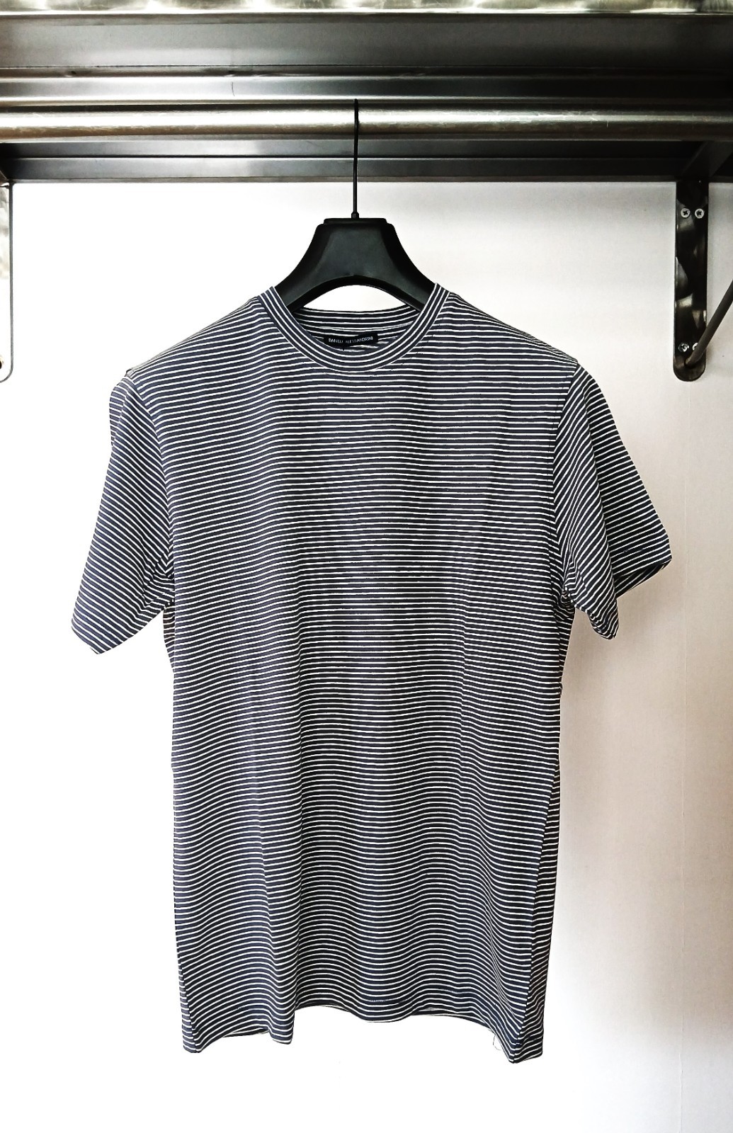 Striped sleeve t-shirt c. DANIELE ALESSANDRINI men DUTC0022 JCO0483 blue