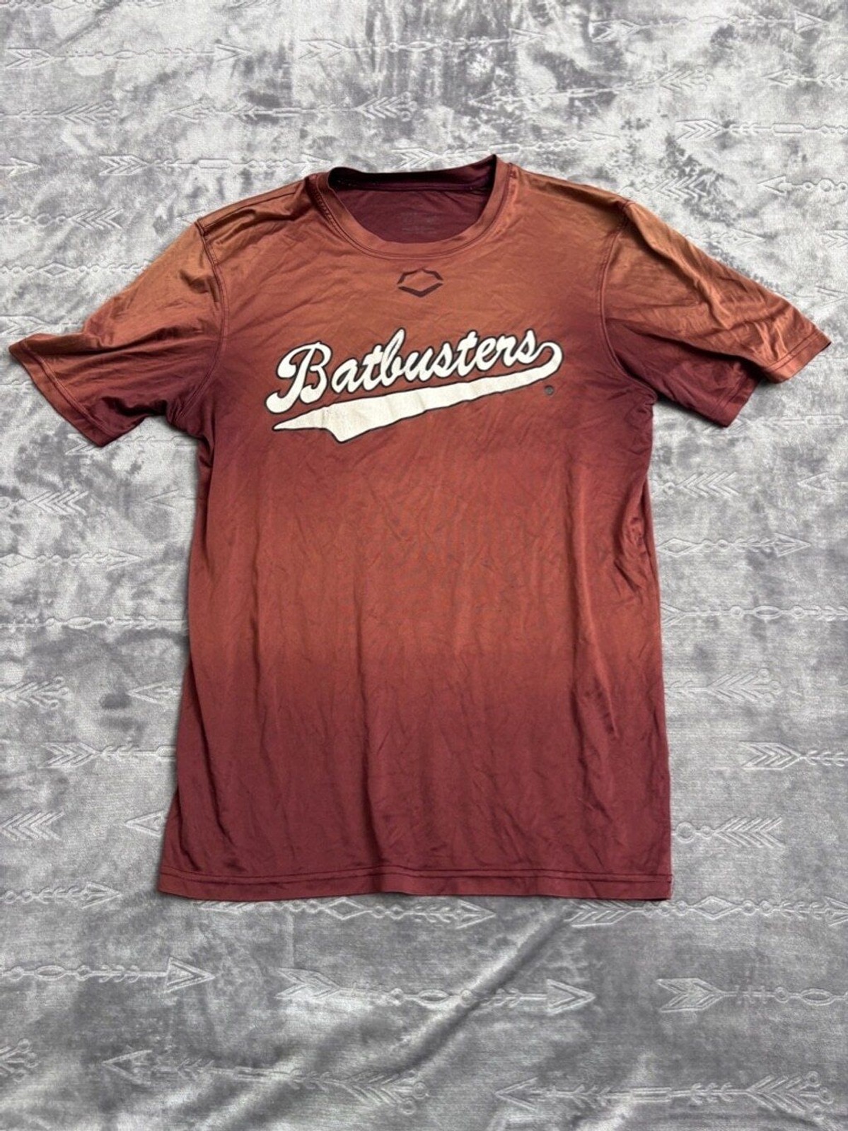 Men’s Russell Batbusters T-Shirt | Large Burgundy Orange Activewear for Baseball