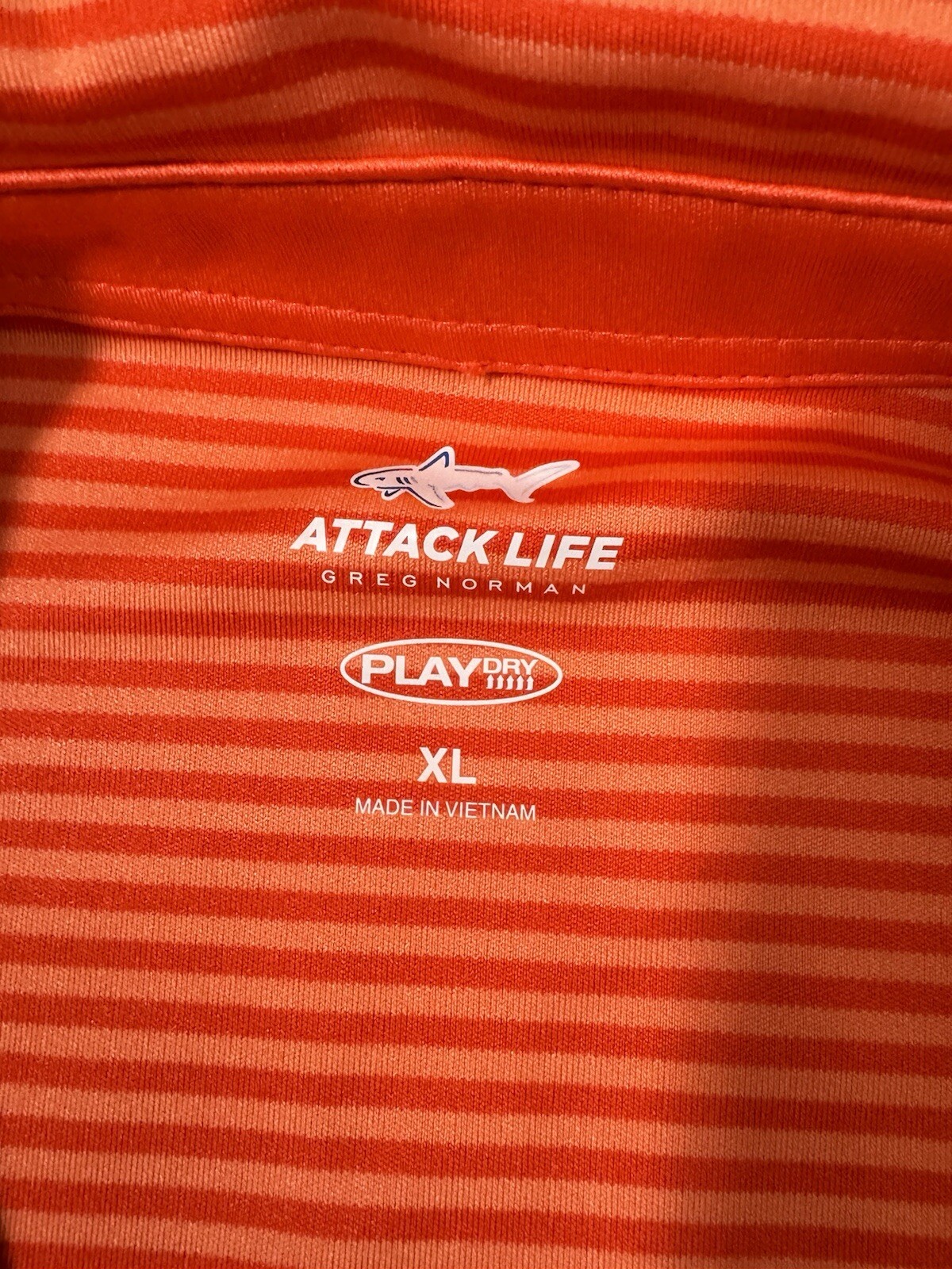 Greg Norman Attack Life Play Dry Short Sleeve Golf Polo Shirt Mens XL Orange