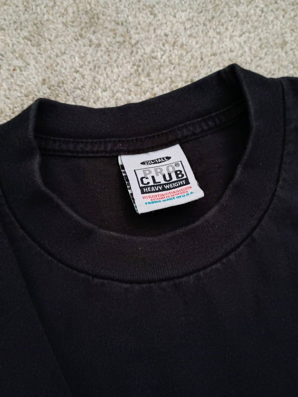 Pro Club Heavyweight Black Crew Neck Short Sleeve T-Shirt Men’s 3XL Tall
