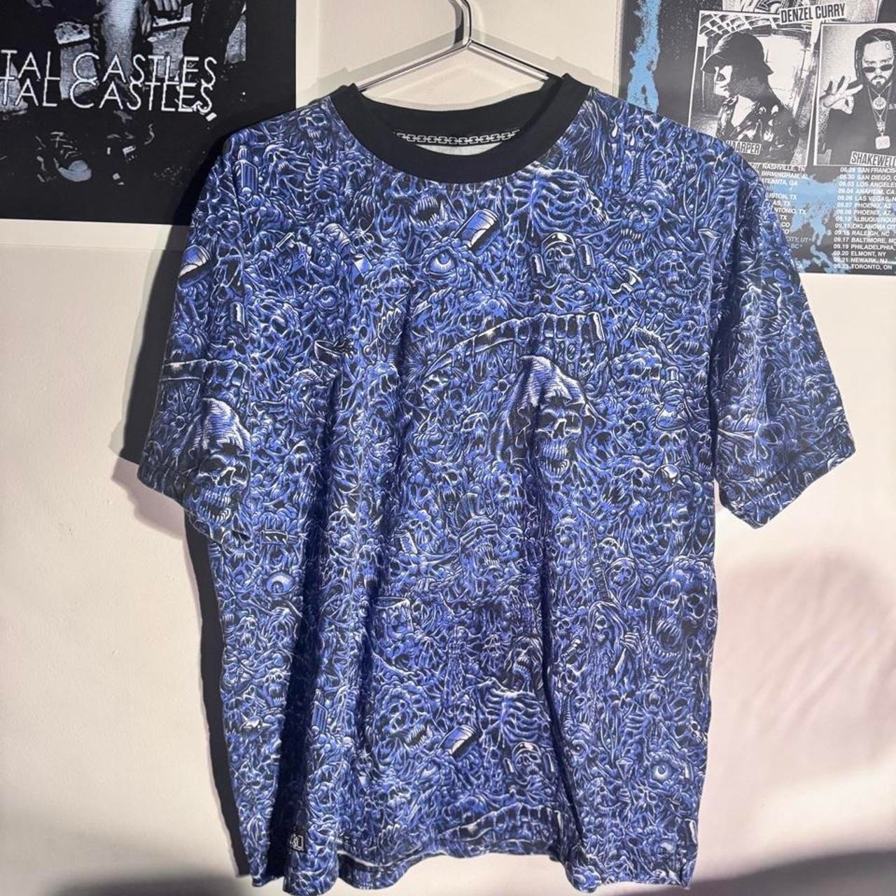 Lurking Class blue all over print gore tee Size L
