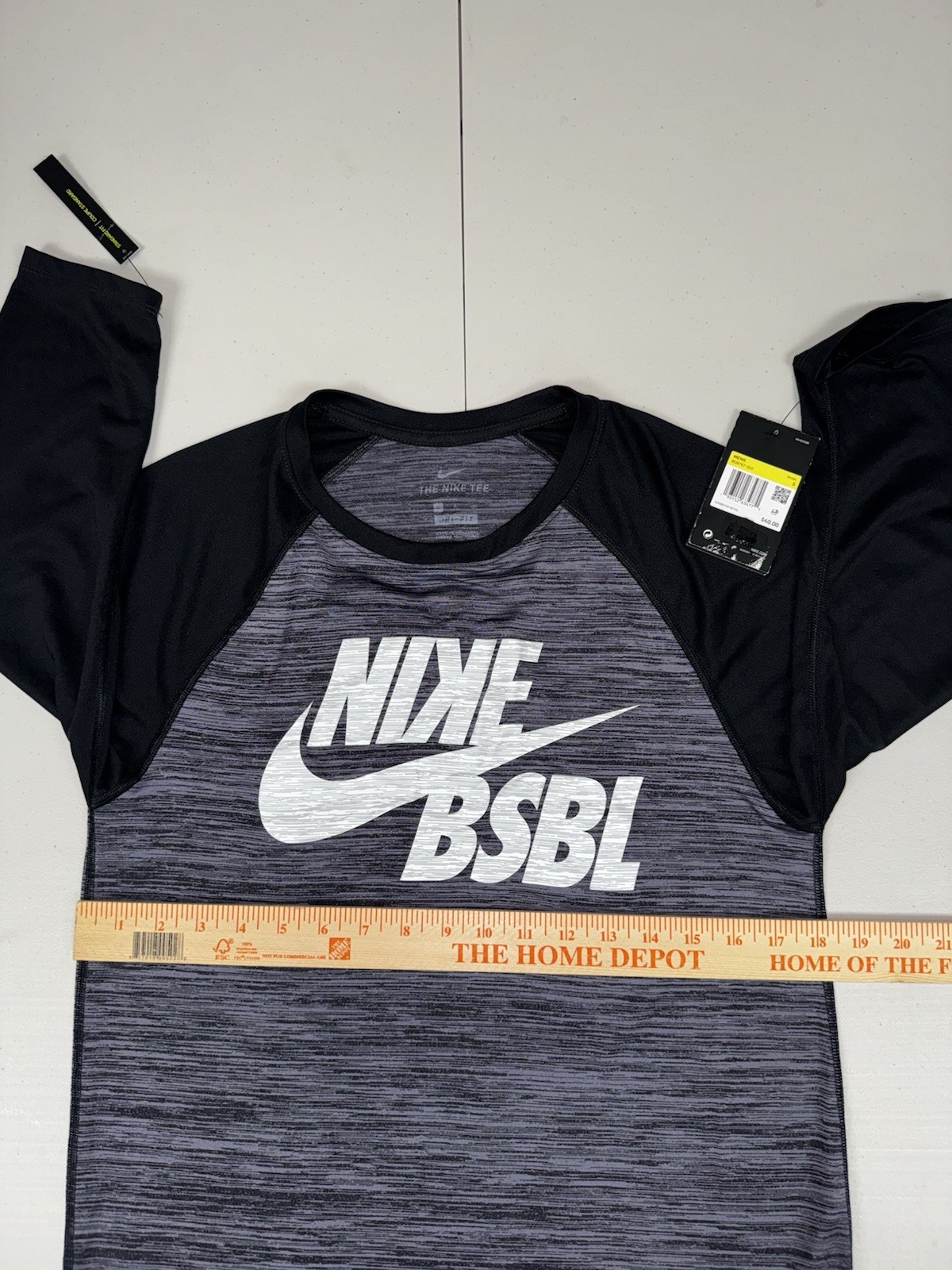 Nike Men’s Velocity Legend 3/4 Sleeve Baseball Top Gray $40 NWT Pick Size