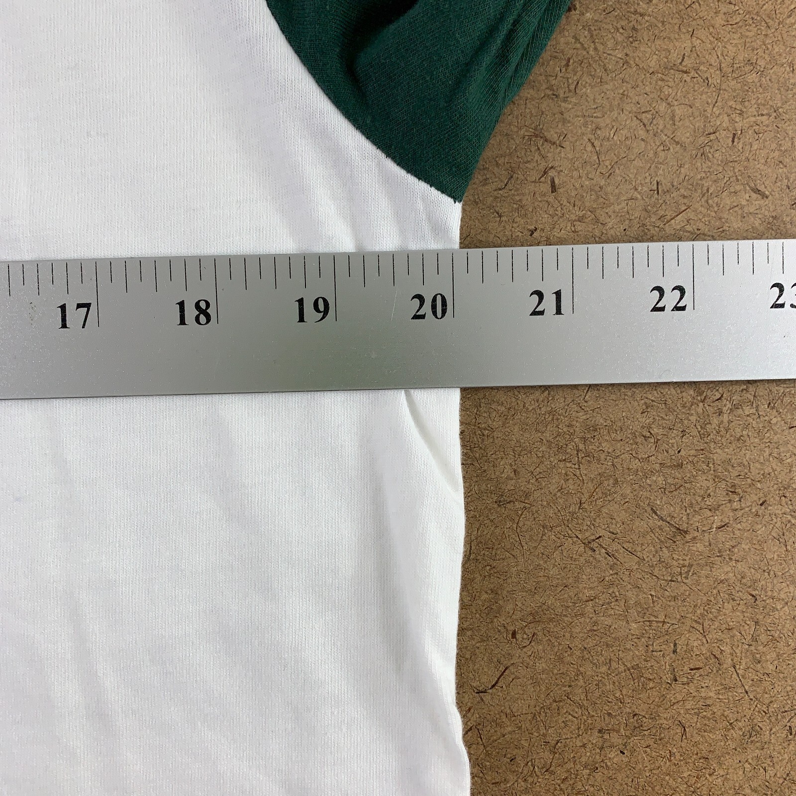 Sport-Tek Men’s Small White/Dark Green Colorblock Raglan Jersey Tee T200 New